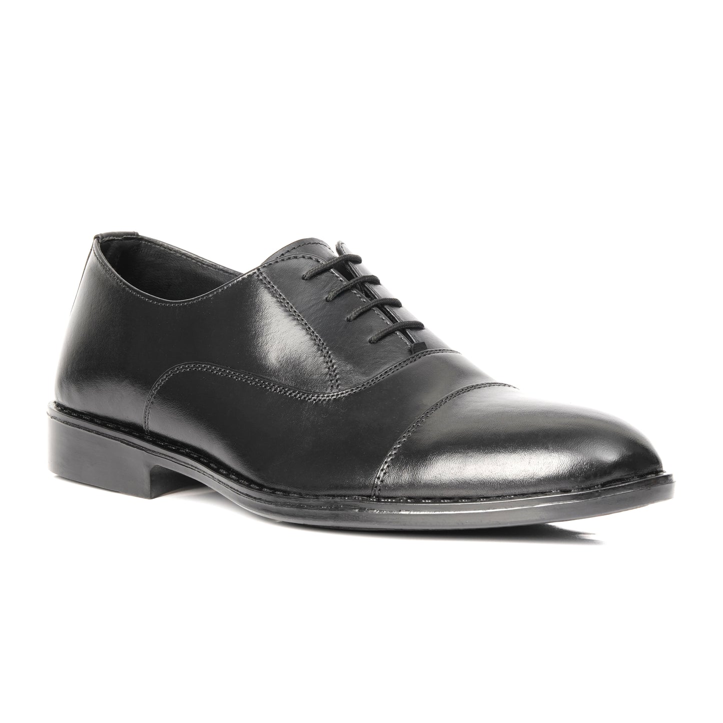 CS-05 Black Cow Leather Oxford Laces Shoes