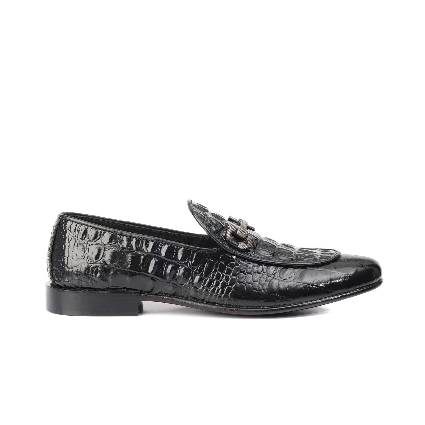 CS-16 Black Alligator Cow Leather Loafers