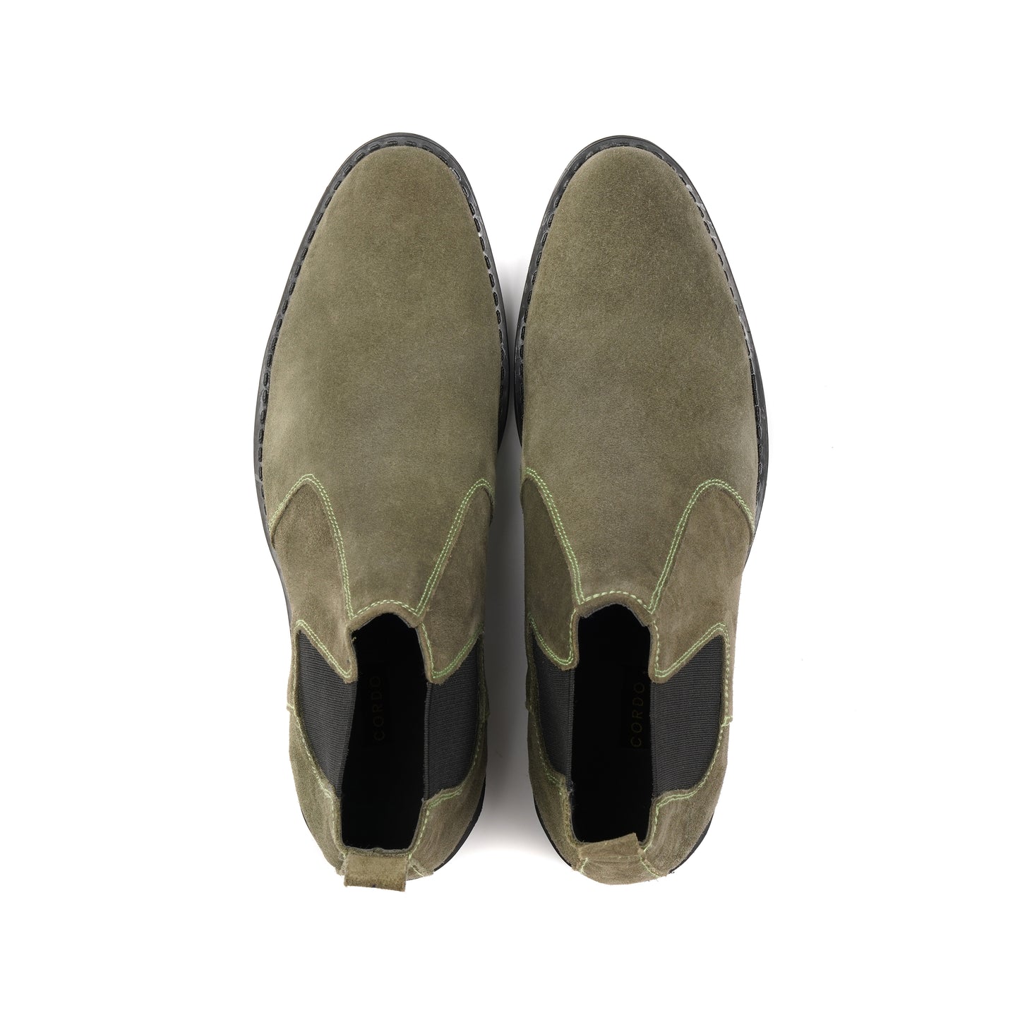 CS-03 Olive Cow Suede Chelsea Boot