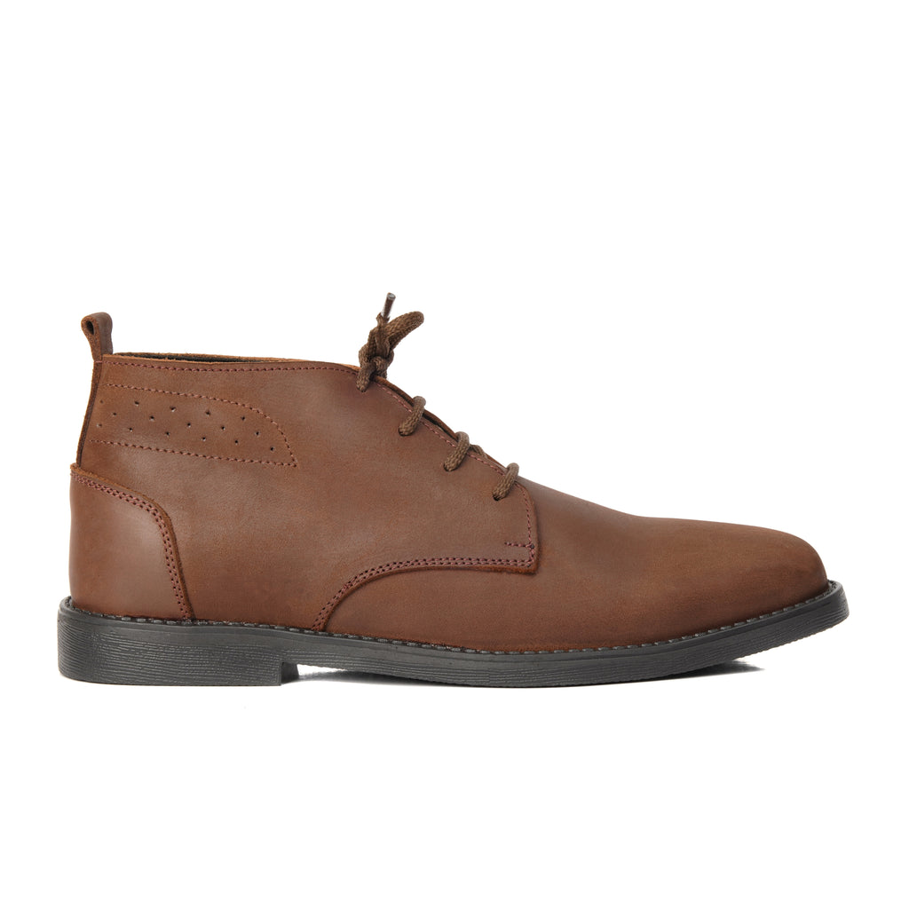 CS-04 Oily Brown Cow Leather Chukka Boots