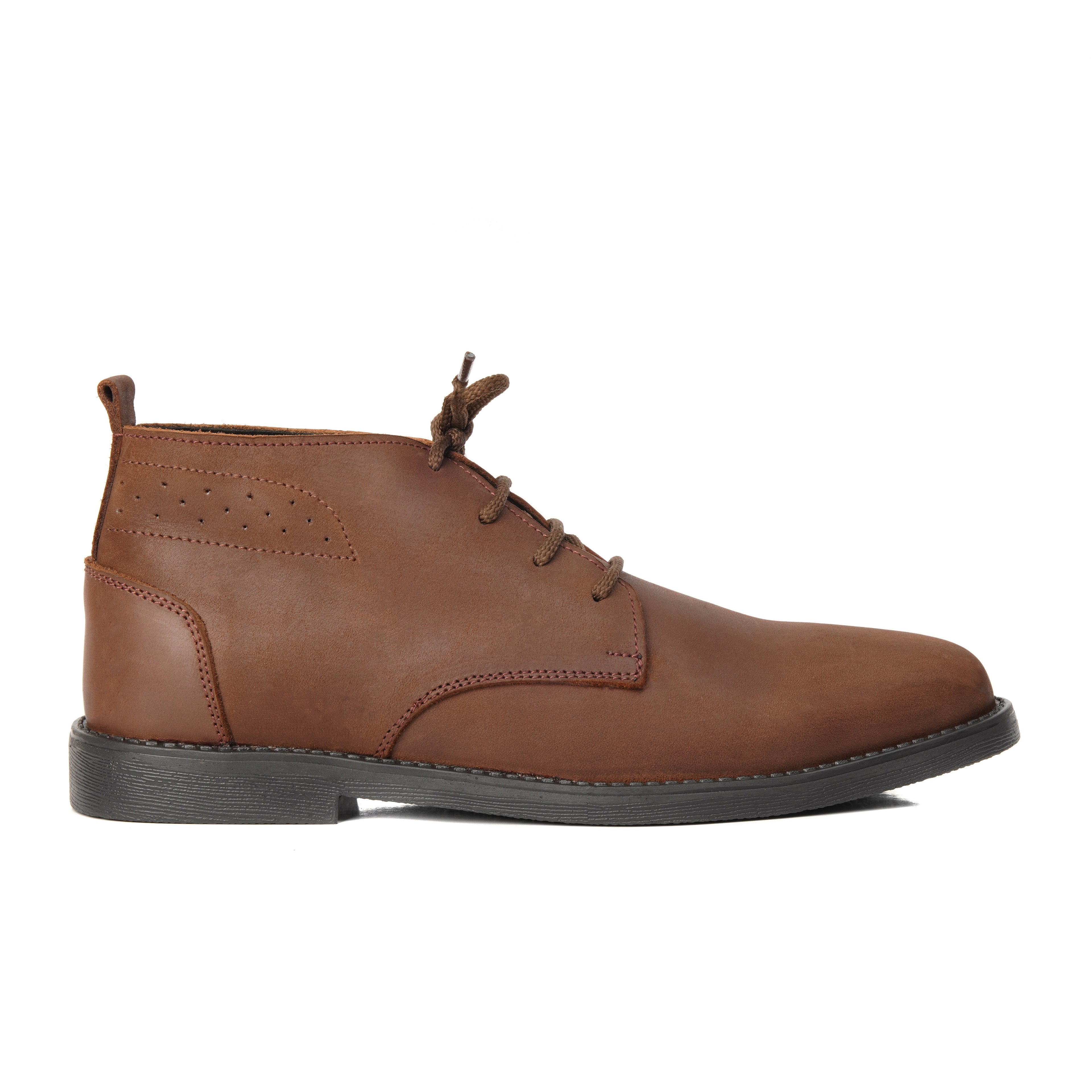 CS-04 Oily Brown Cow Leather Chukka Boots