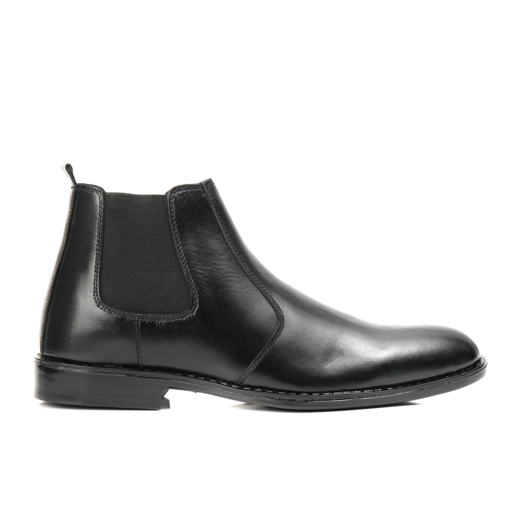 CS-03 Black Cow Leather Chelsea Boot