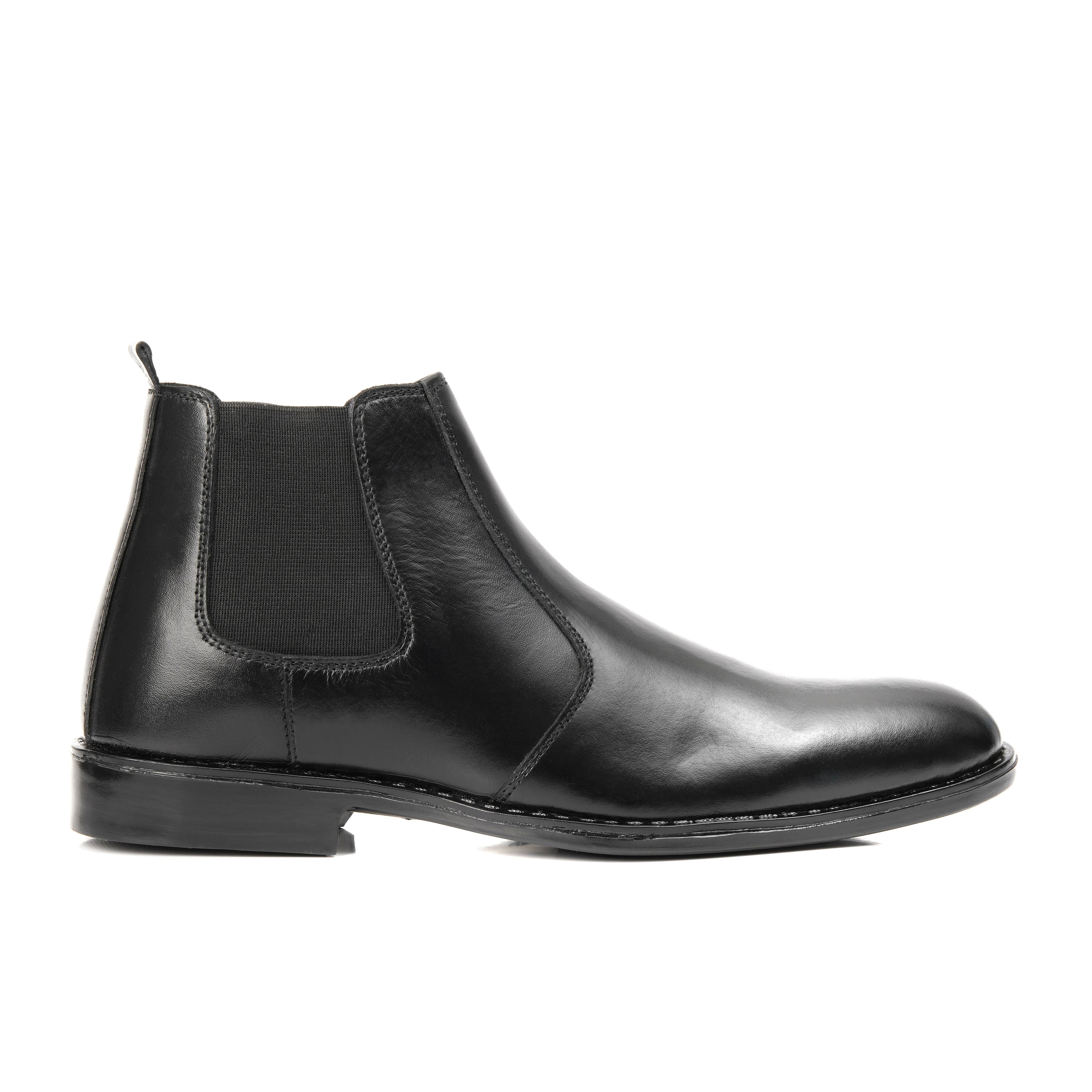 CS-03 Black Cow Leather Chelsea Boot