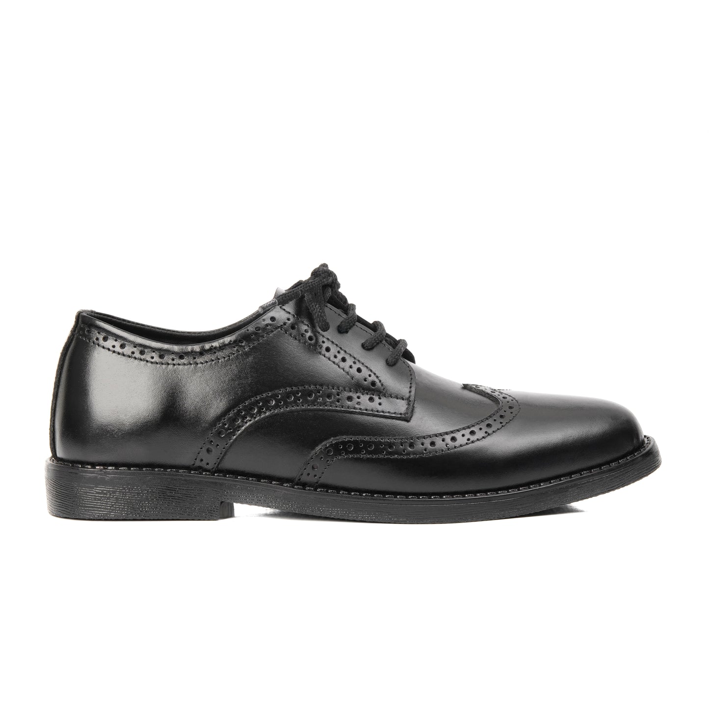 CS008-Black Cow Leather Casual Brogue Shoes
