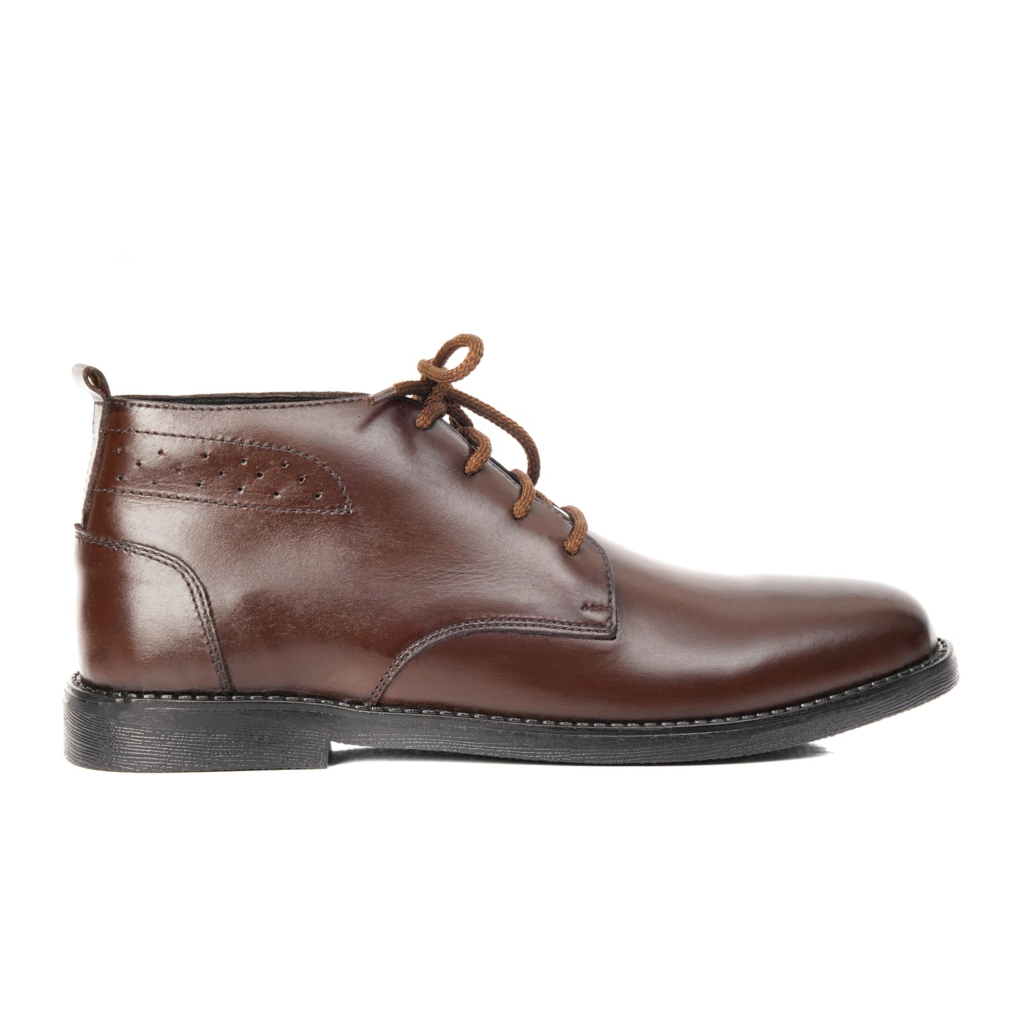 CS004-Brown Cow Leather Chukka Laces Boot