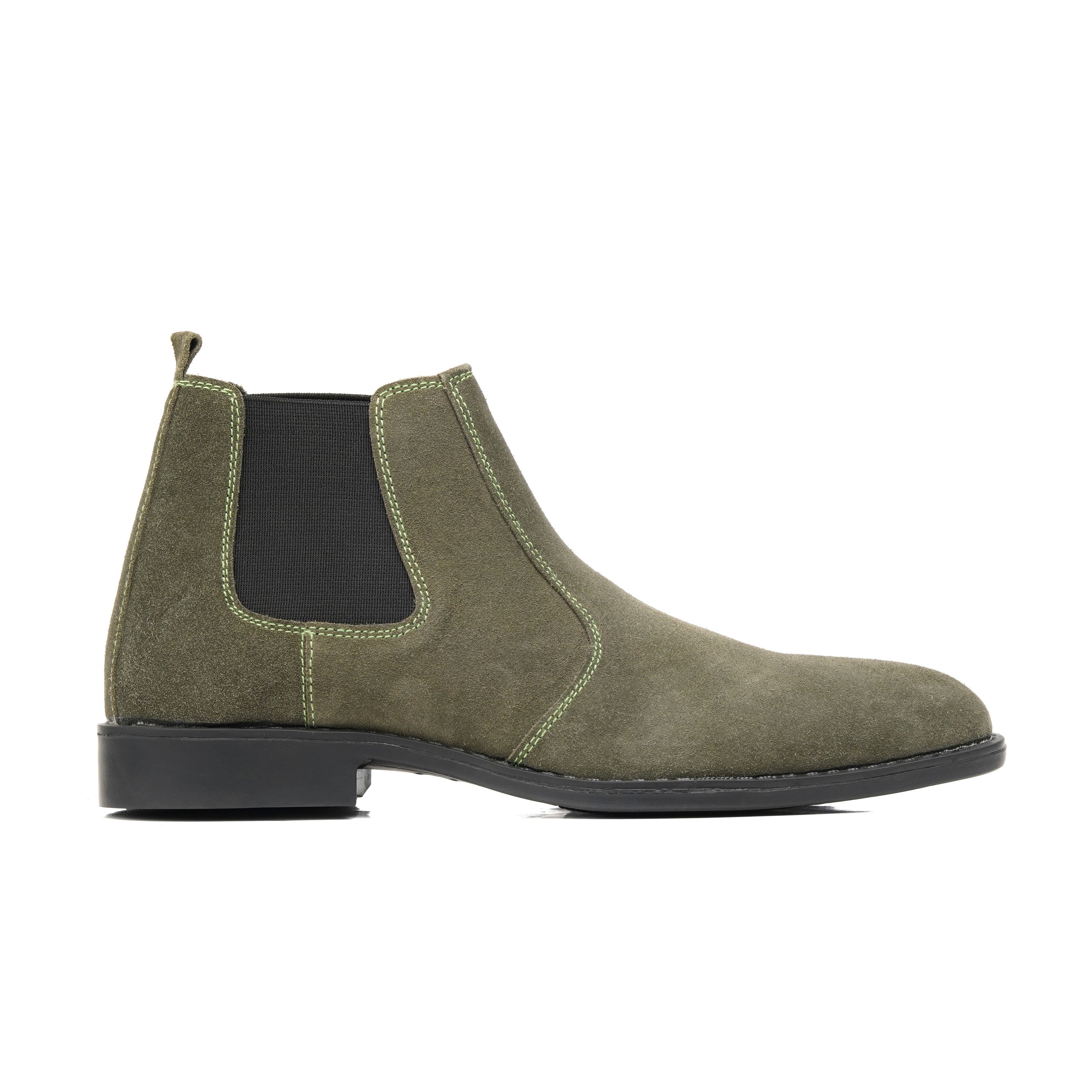 CS-03 Olive Cow Suede Chelsea Boot