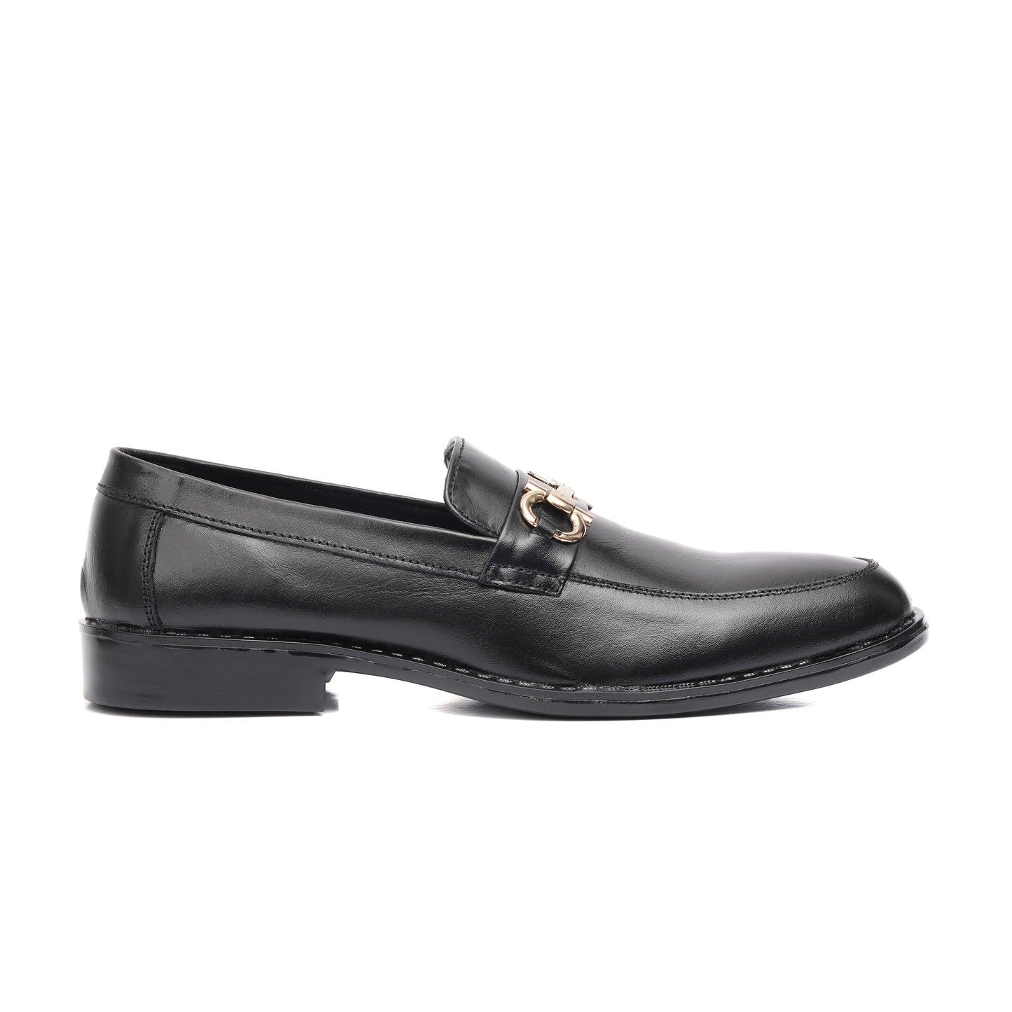 CS-07 Black Cow Leather Horsebit Loafers