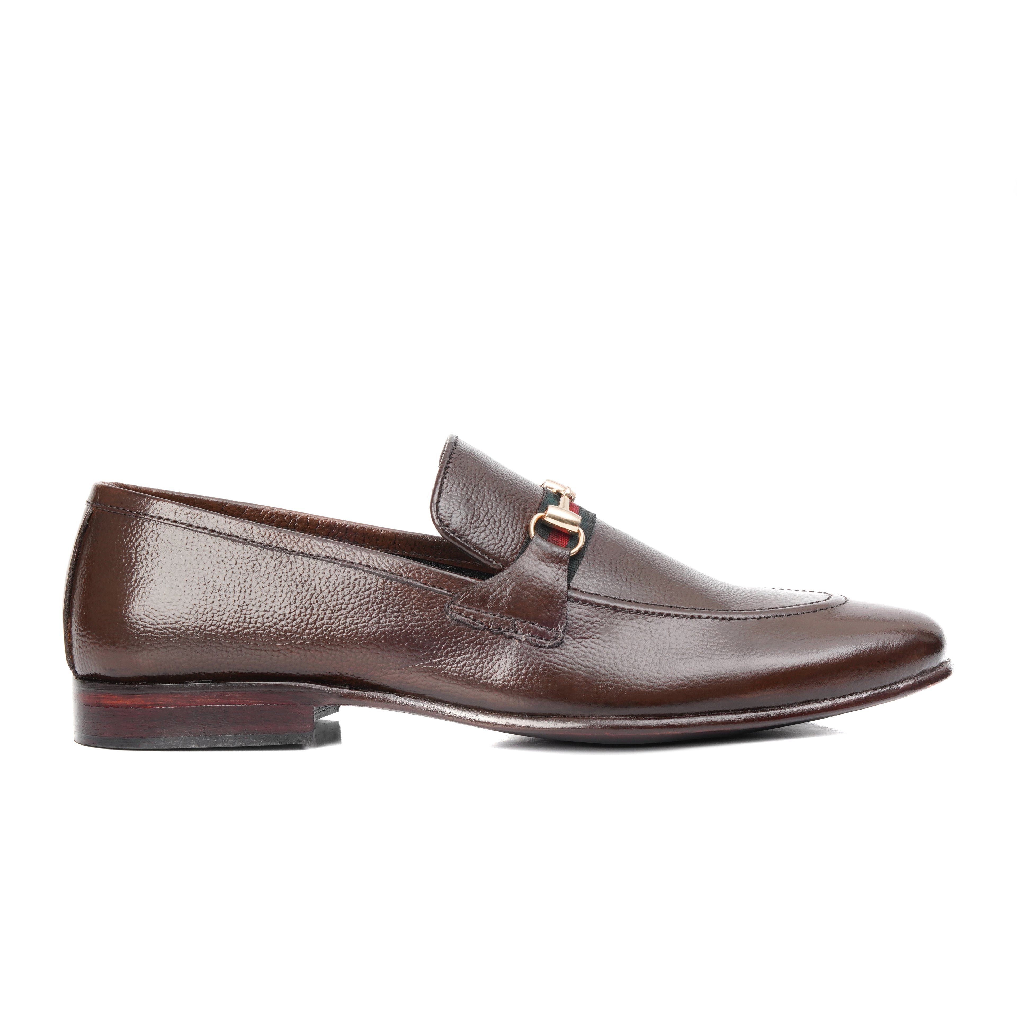 CS-06 Brown Gucci Strap Loafers