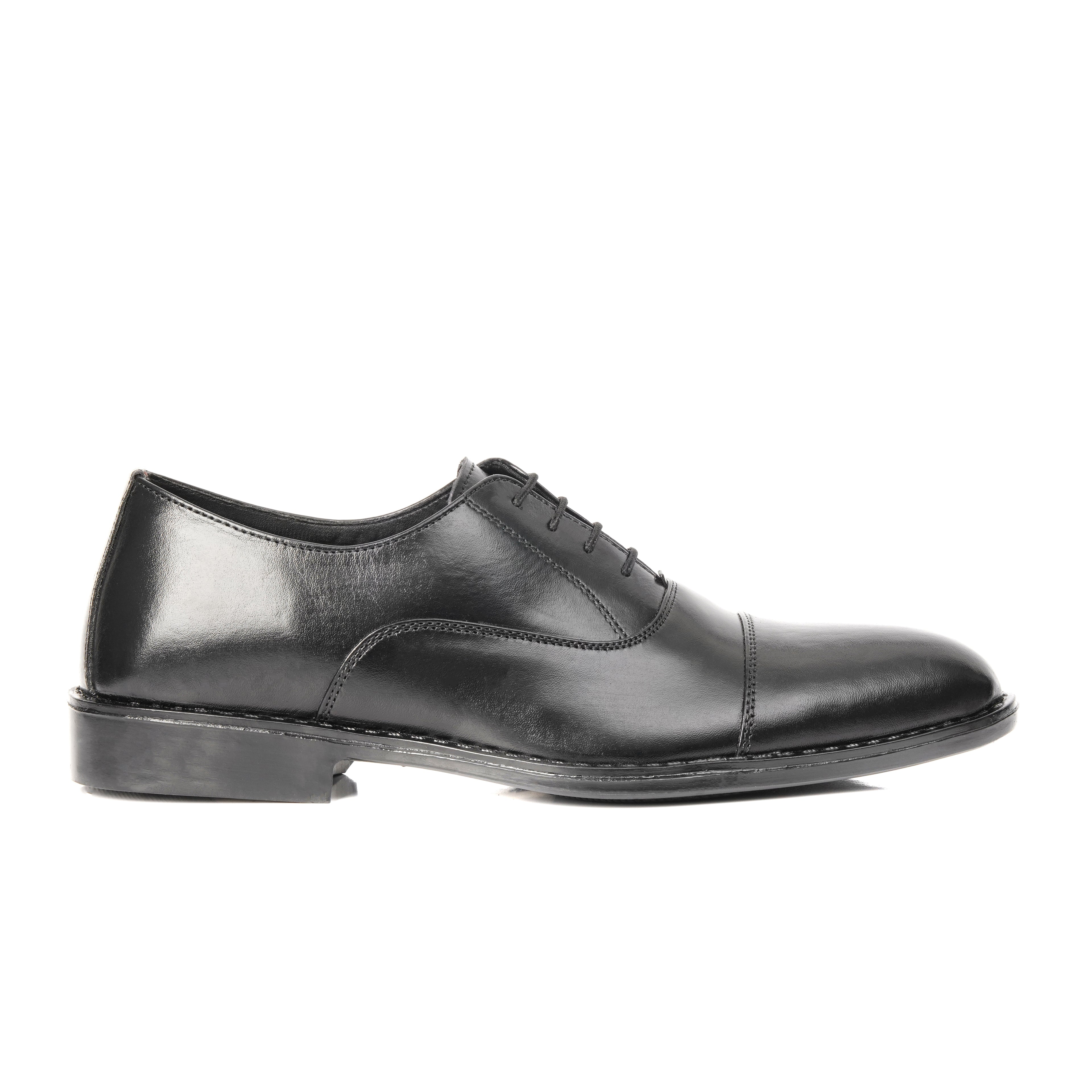 CS-05 Black Cow Leather Oxford Laces Shoes