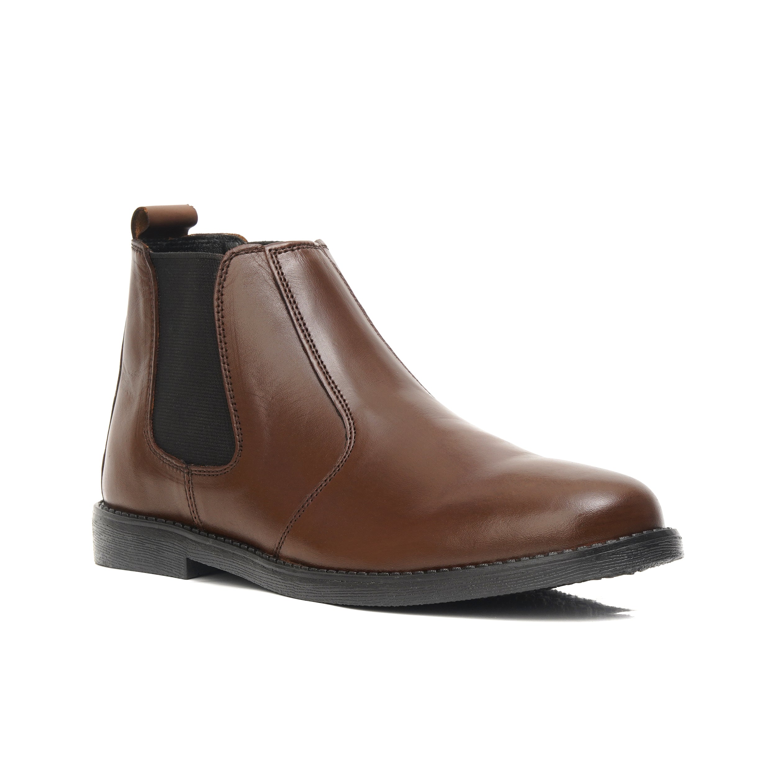 CS-10 Brown Cow Leather Chelsea Boots