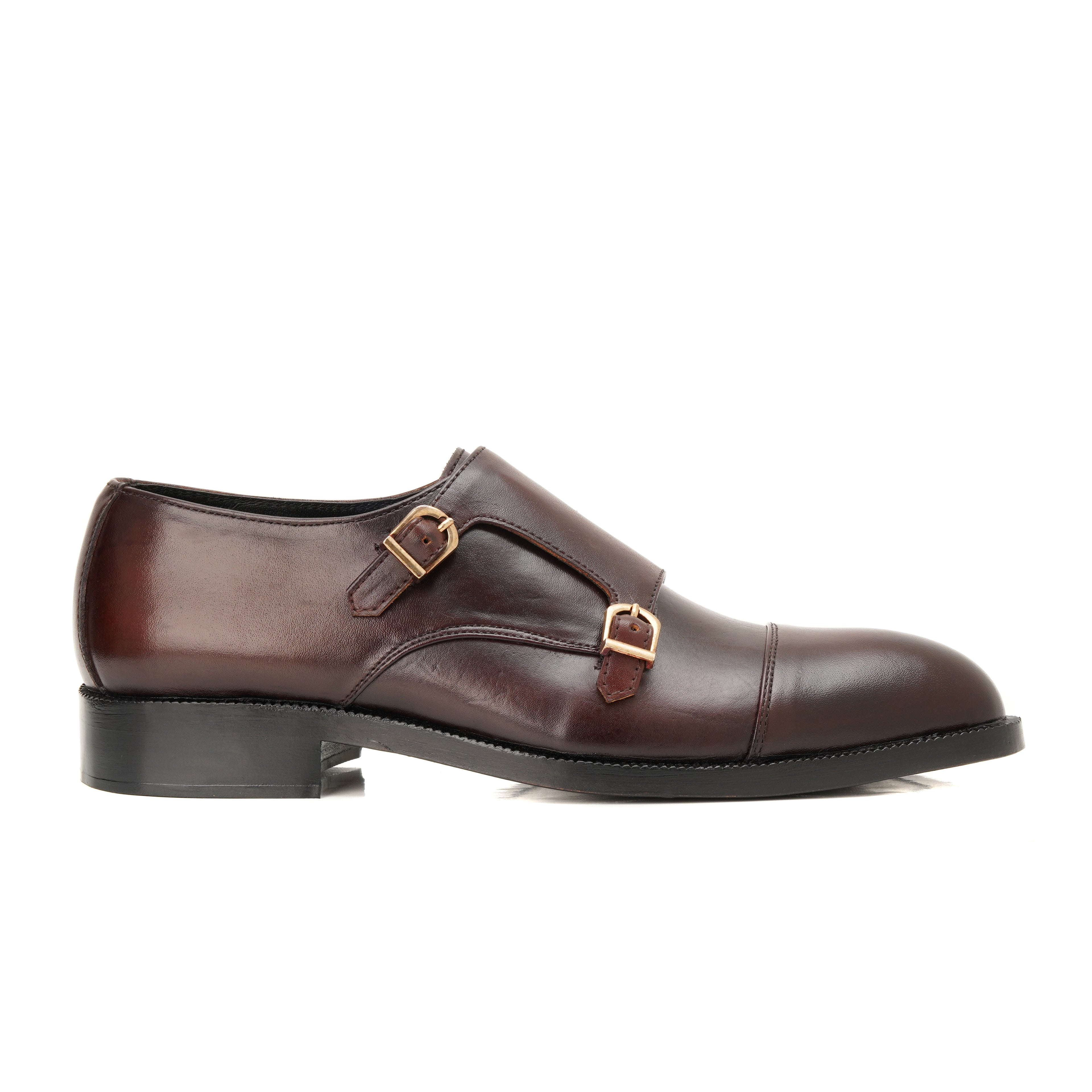 CS-12 Maroon Cow Leather Double Monk Formal Shoes