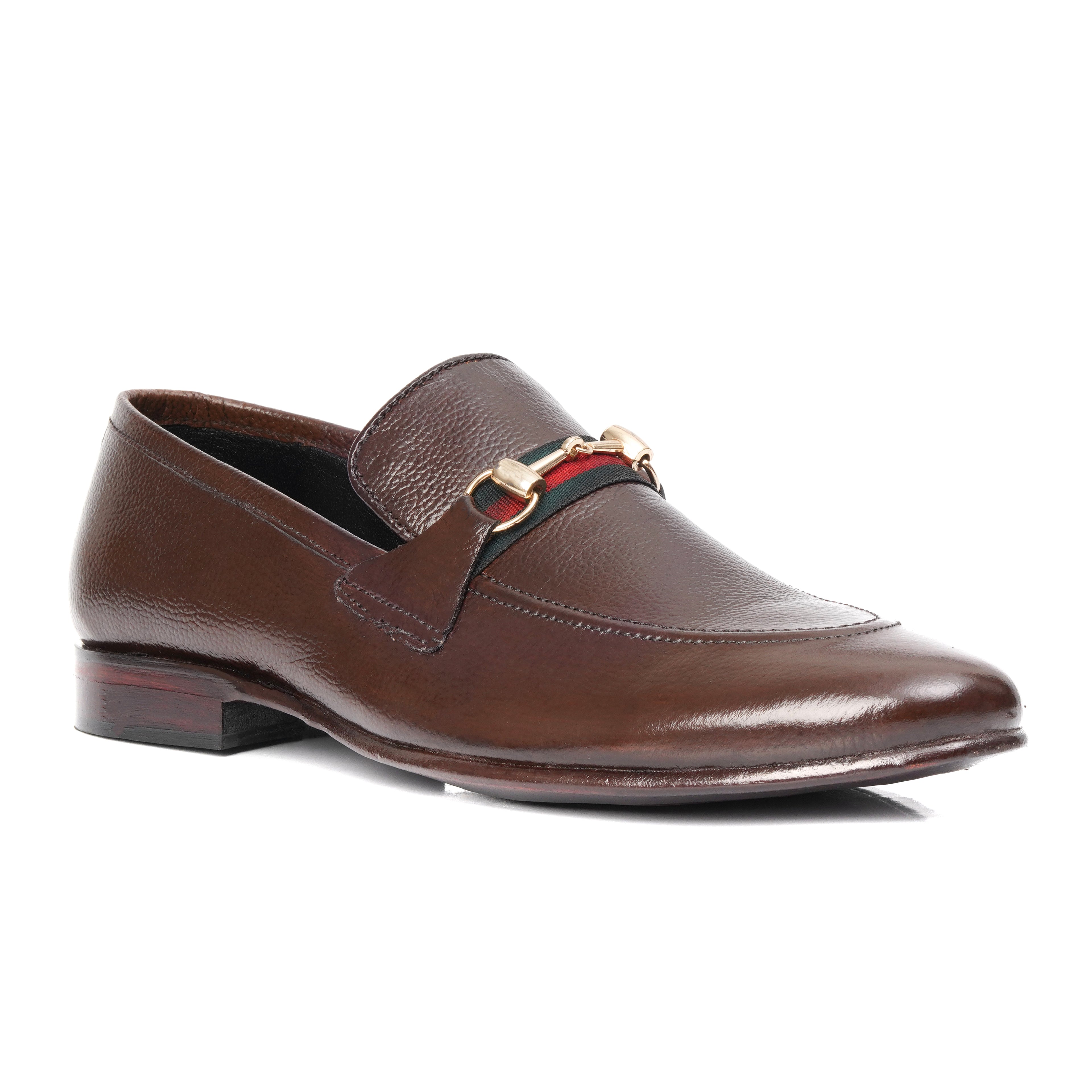 CS-06 Brown Gucci Strap Loafers