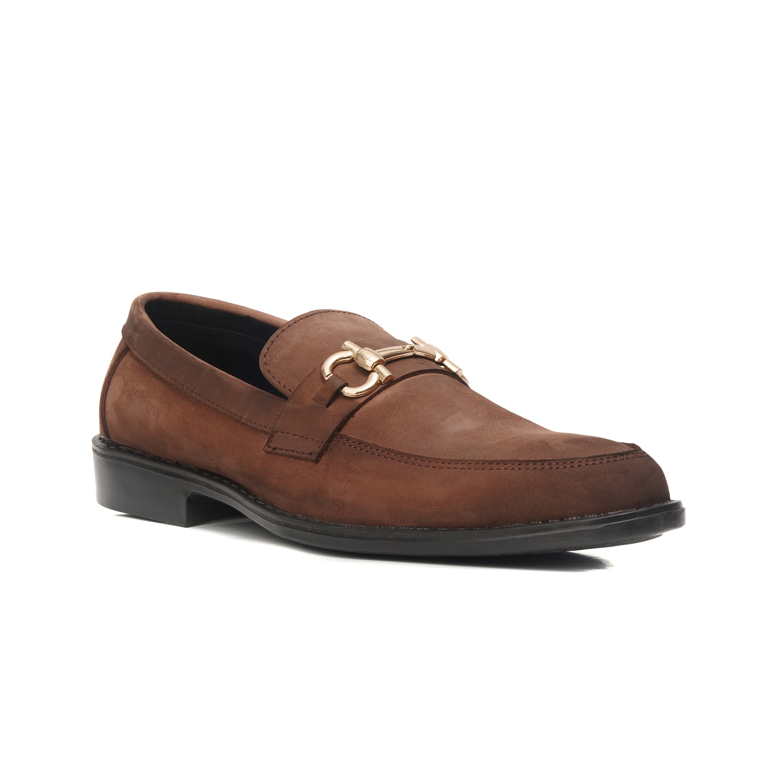 CS-07 Oily Brown Shaded Horsebit Style Loafers