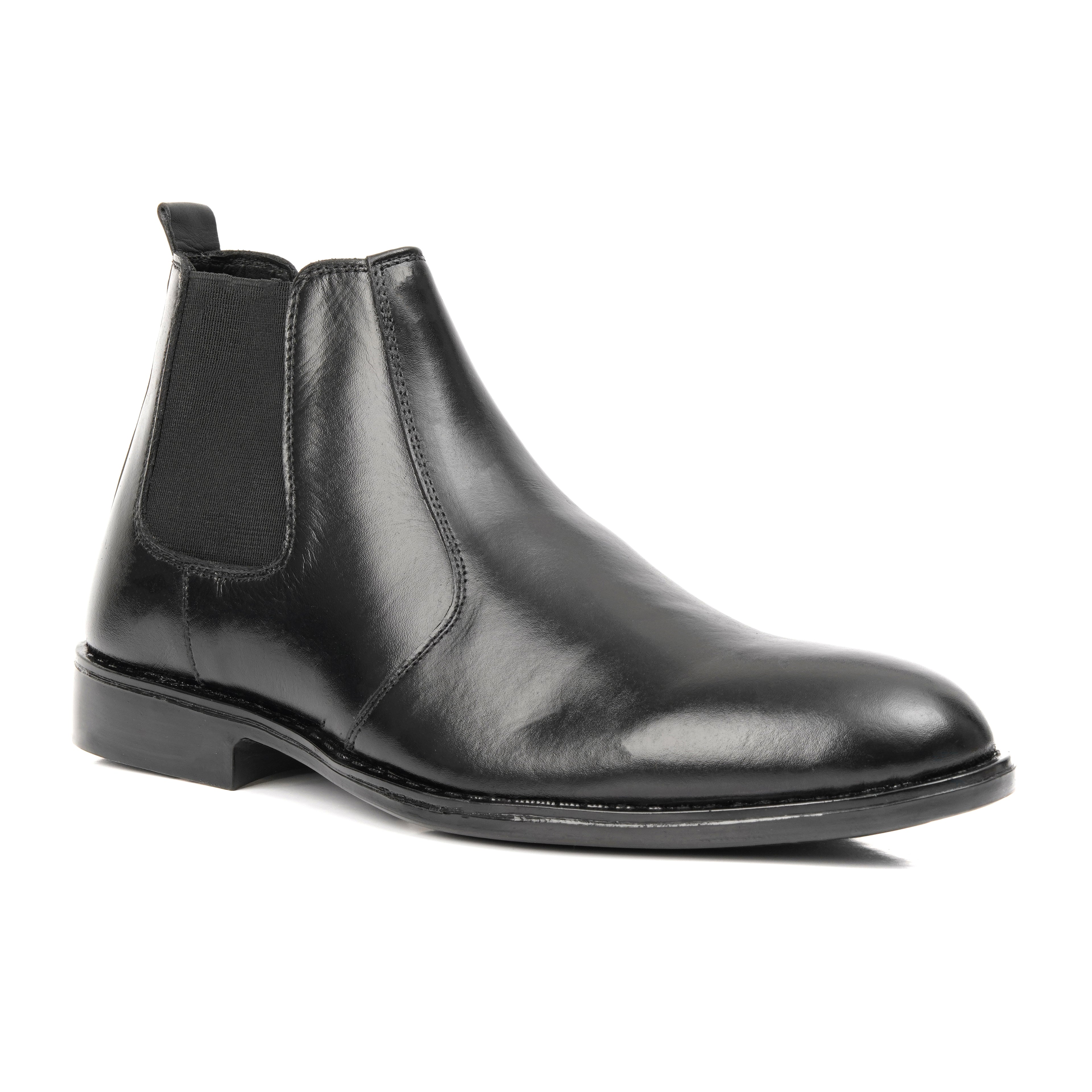 CS-03 Black Cow Leather Chelsea Boot