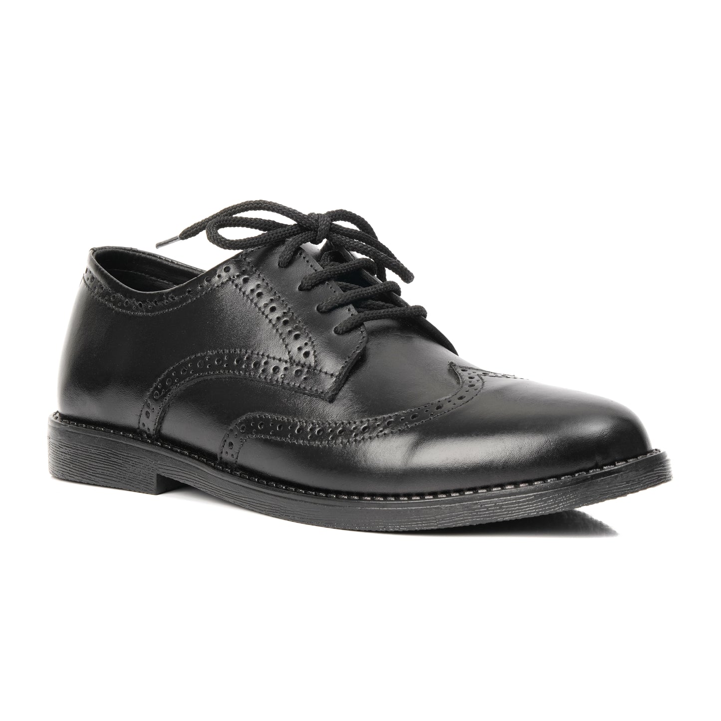 CS008-Black Cow Leather Casual Brogue Shoes