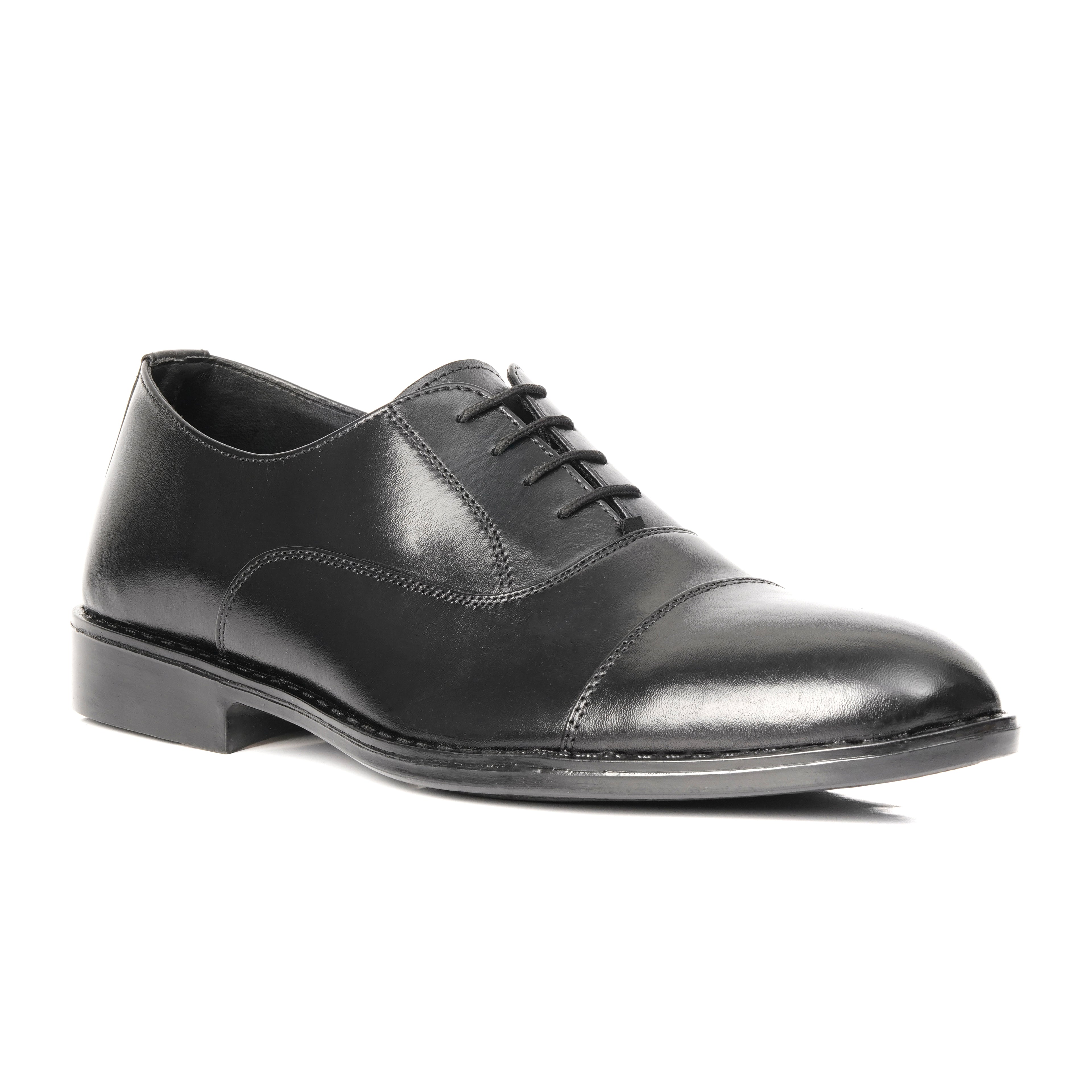 CS-05 Black Cow Leather Oxford Laces Shoes