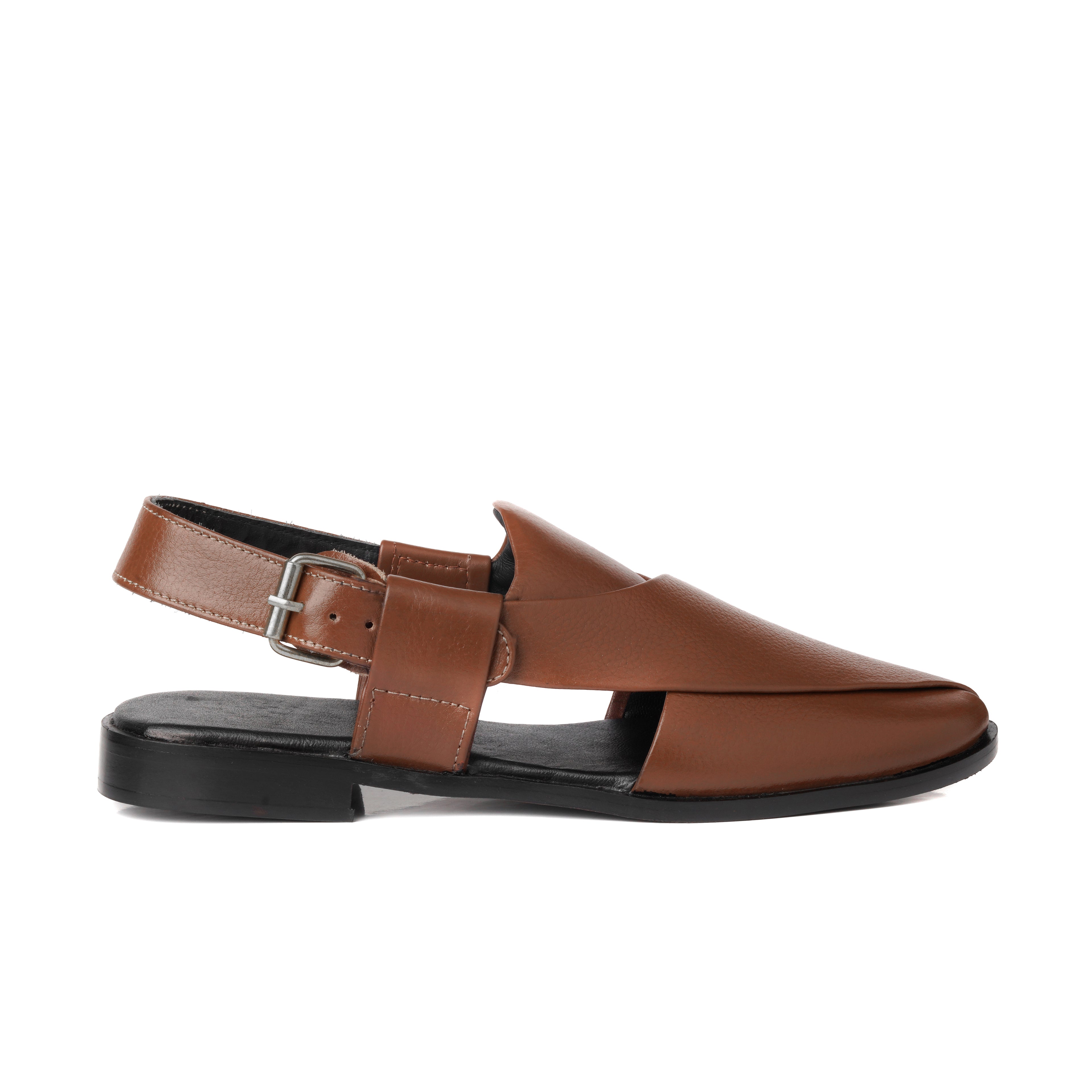 CS-15 Tan Soft Grain Cow Leather Peshaweri Chappal