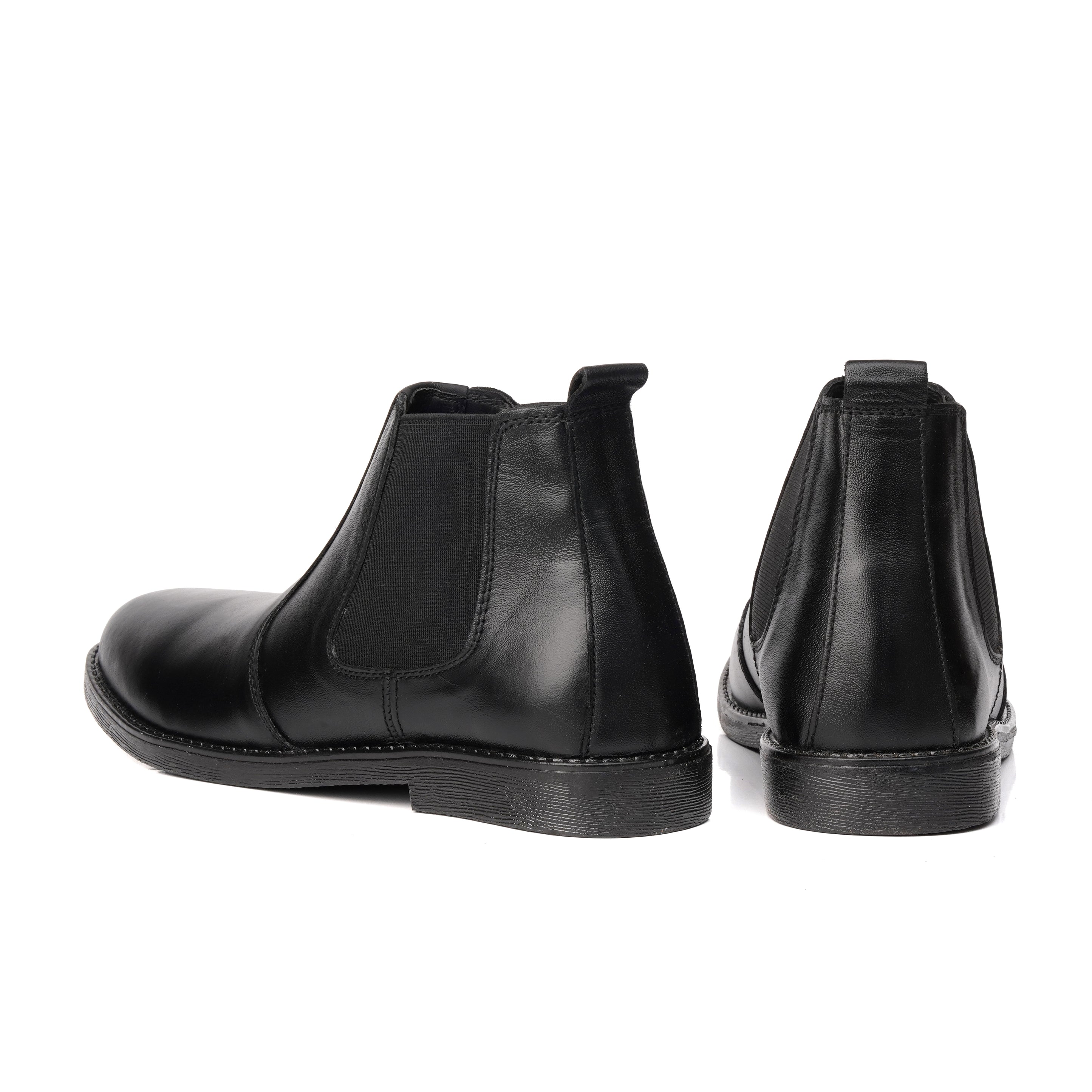 CS-10 Black Cow Leather Chelsea Boots