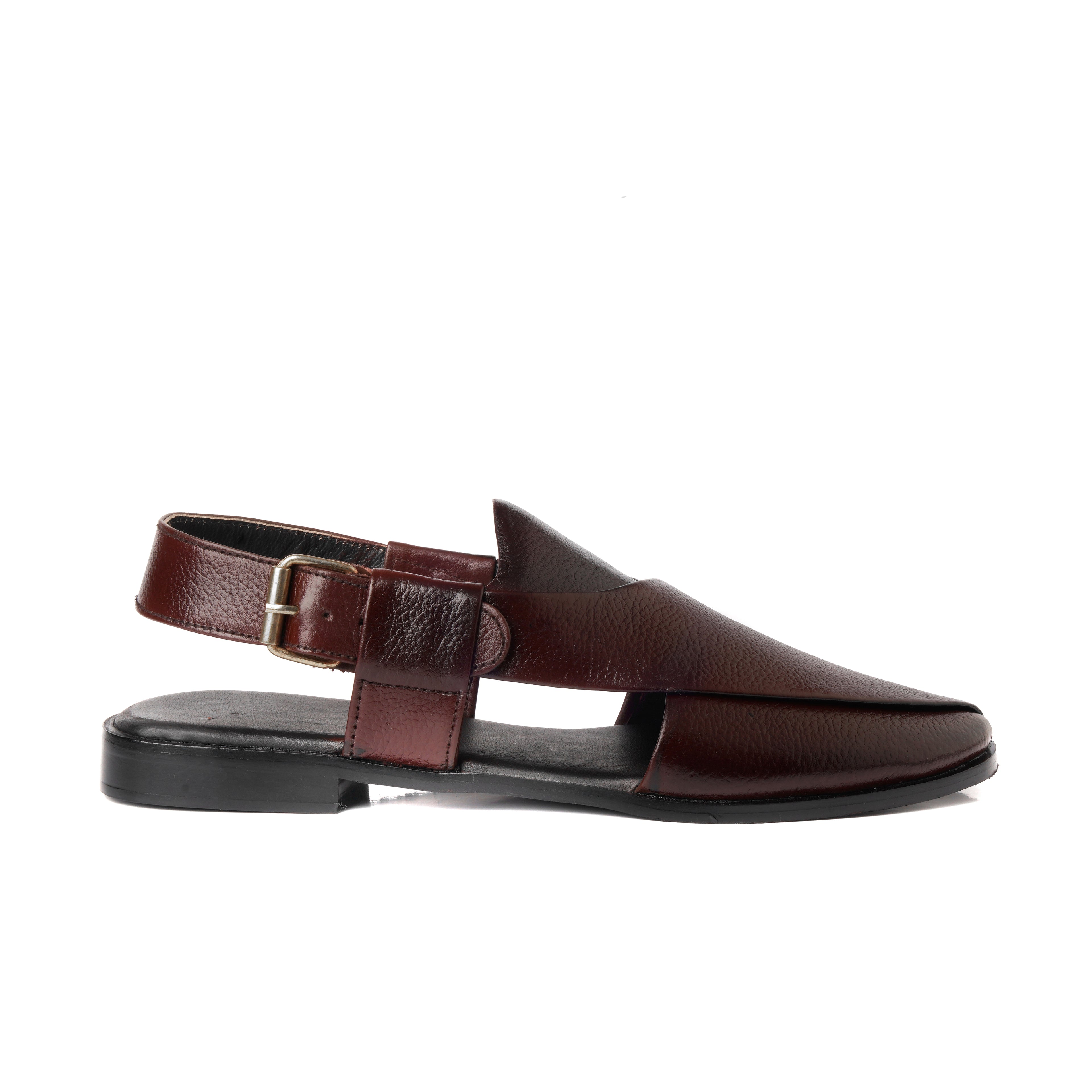 CS-15 Maroon Soft Grain Leather Peshawari Chappal