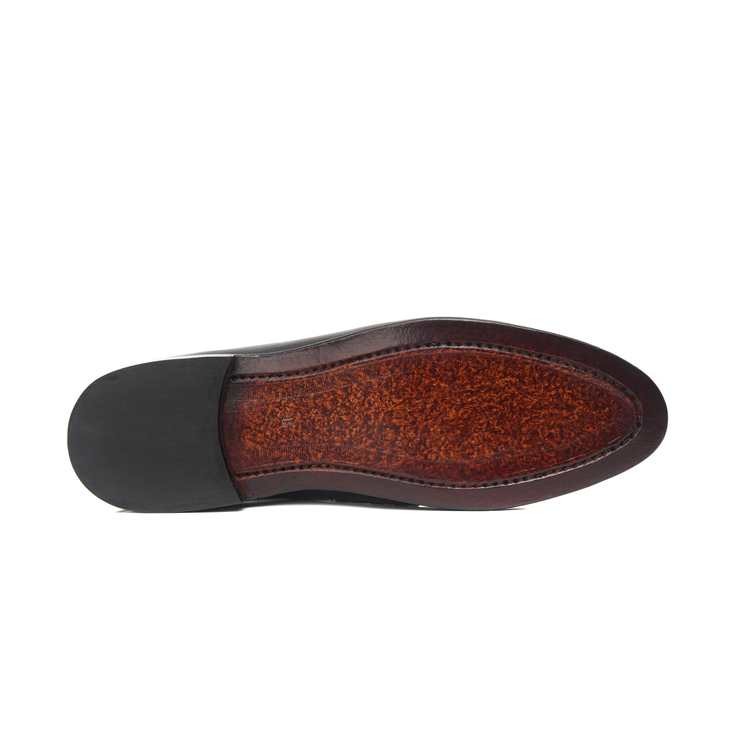 CS-06 Black Gucci Strap Leather Loafers