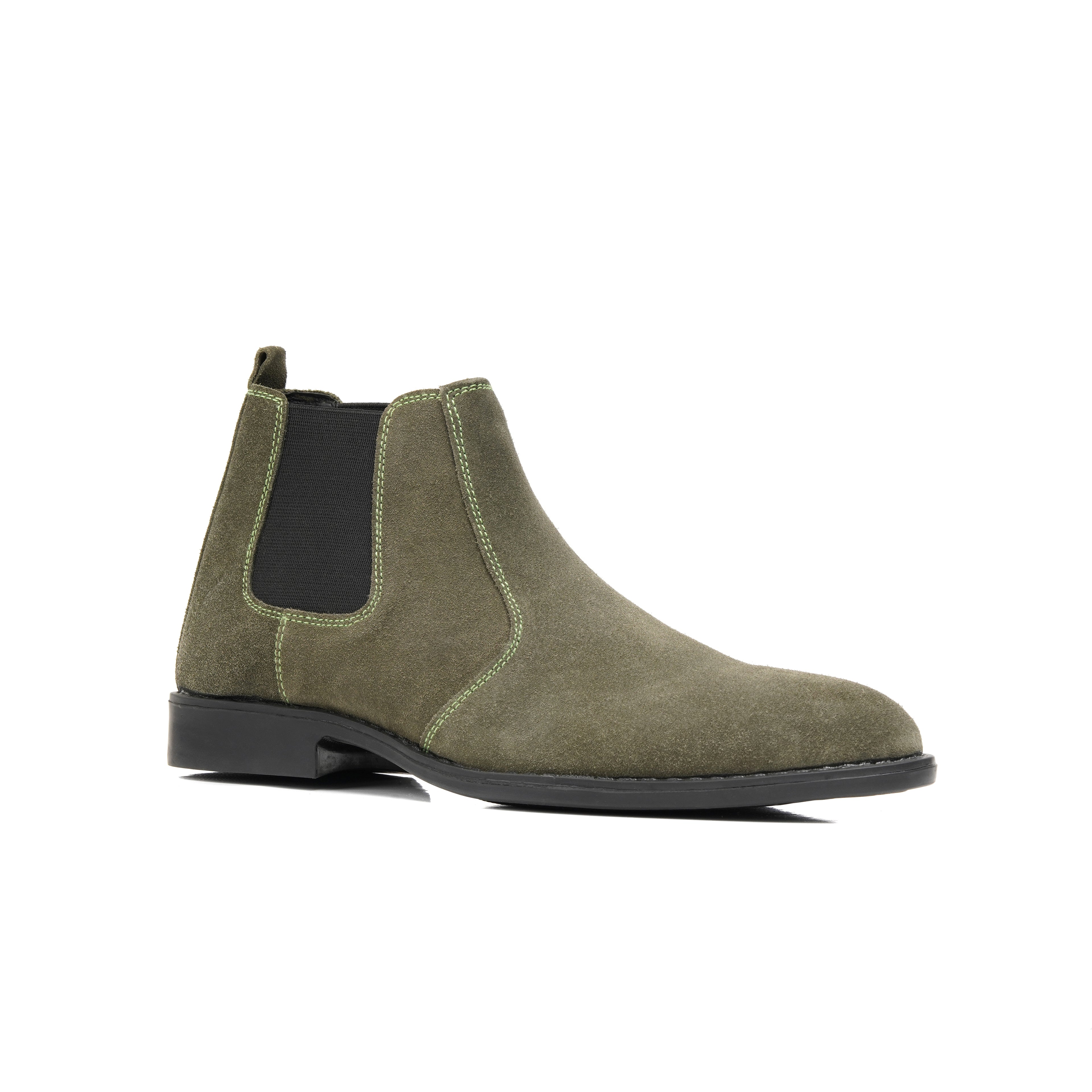CS-03 Olive Cow Suede Chelsea Boot