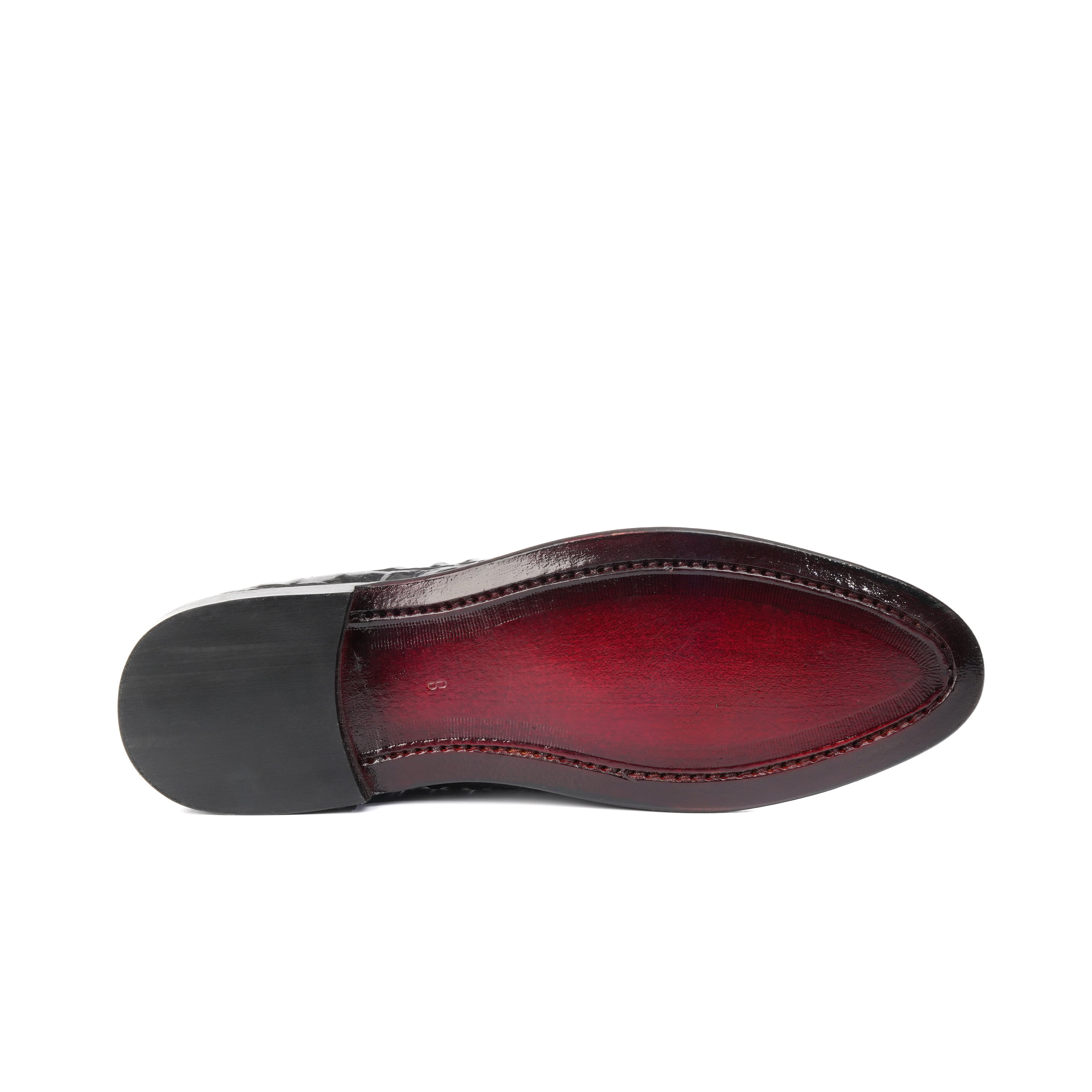 CS-16 Black Alligator Cow Leather Loafers