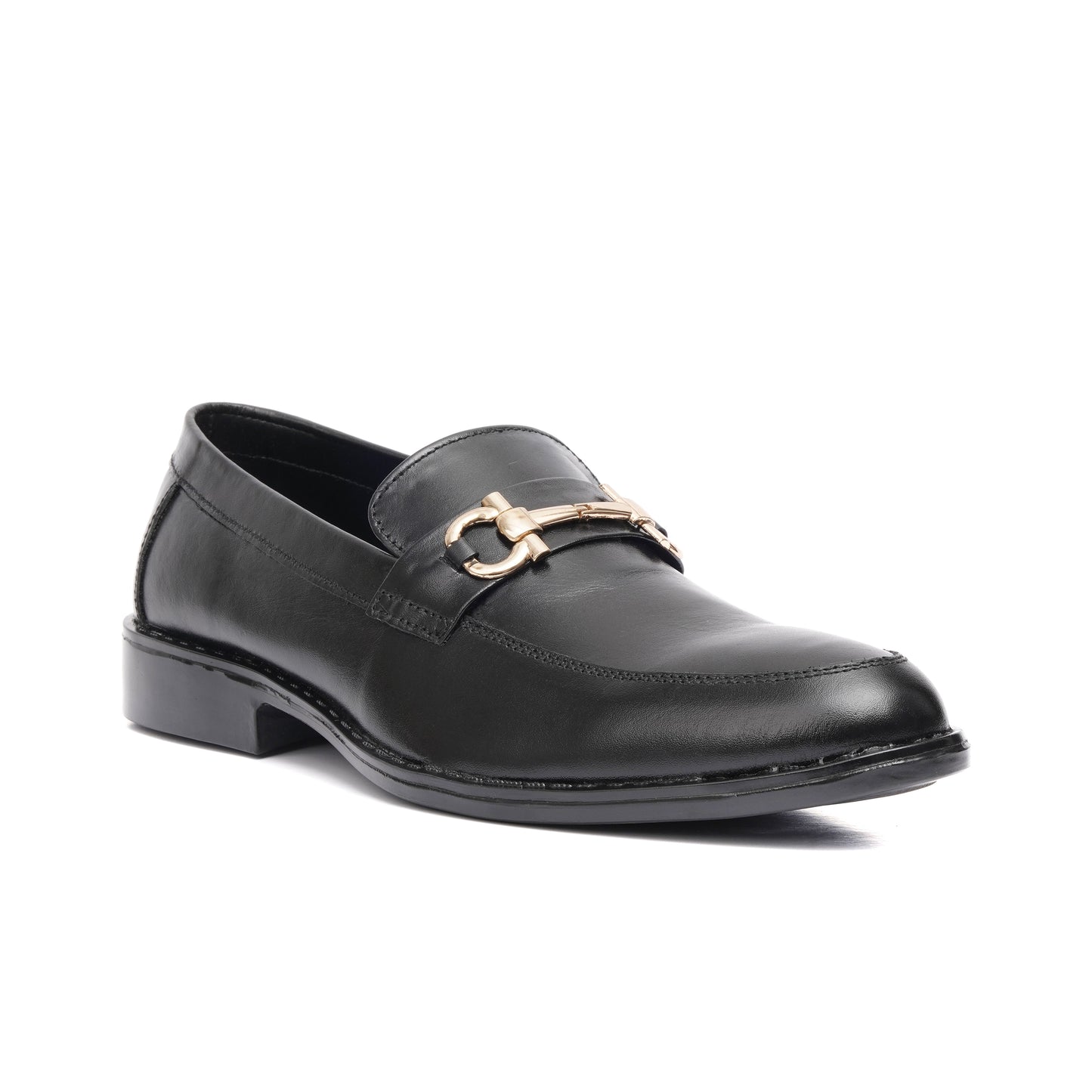 CS-07 Black Cow Leather Horsebit Loafers