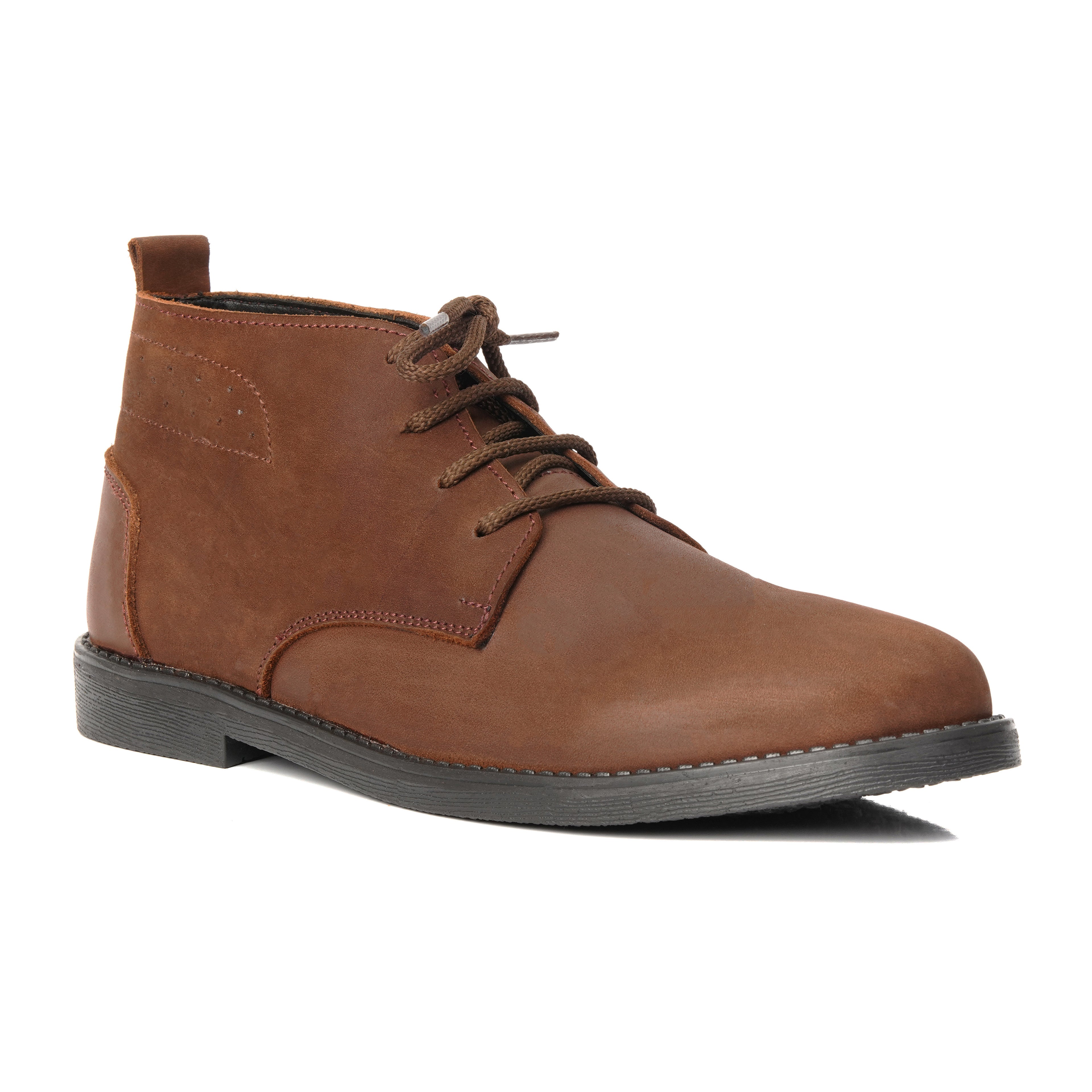 CS-04 Oily Brown Cow Leather Chukka Boots