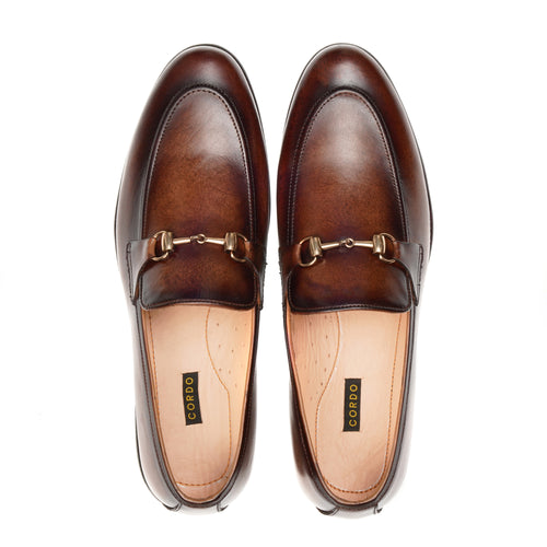 CS-01 Brown Patina Cow Leather Loafers