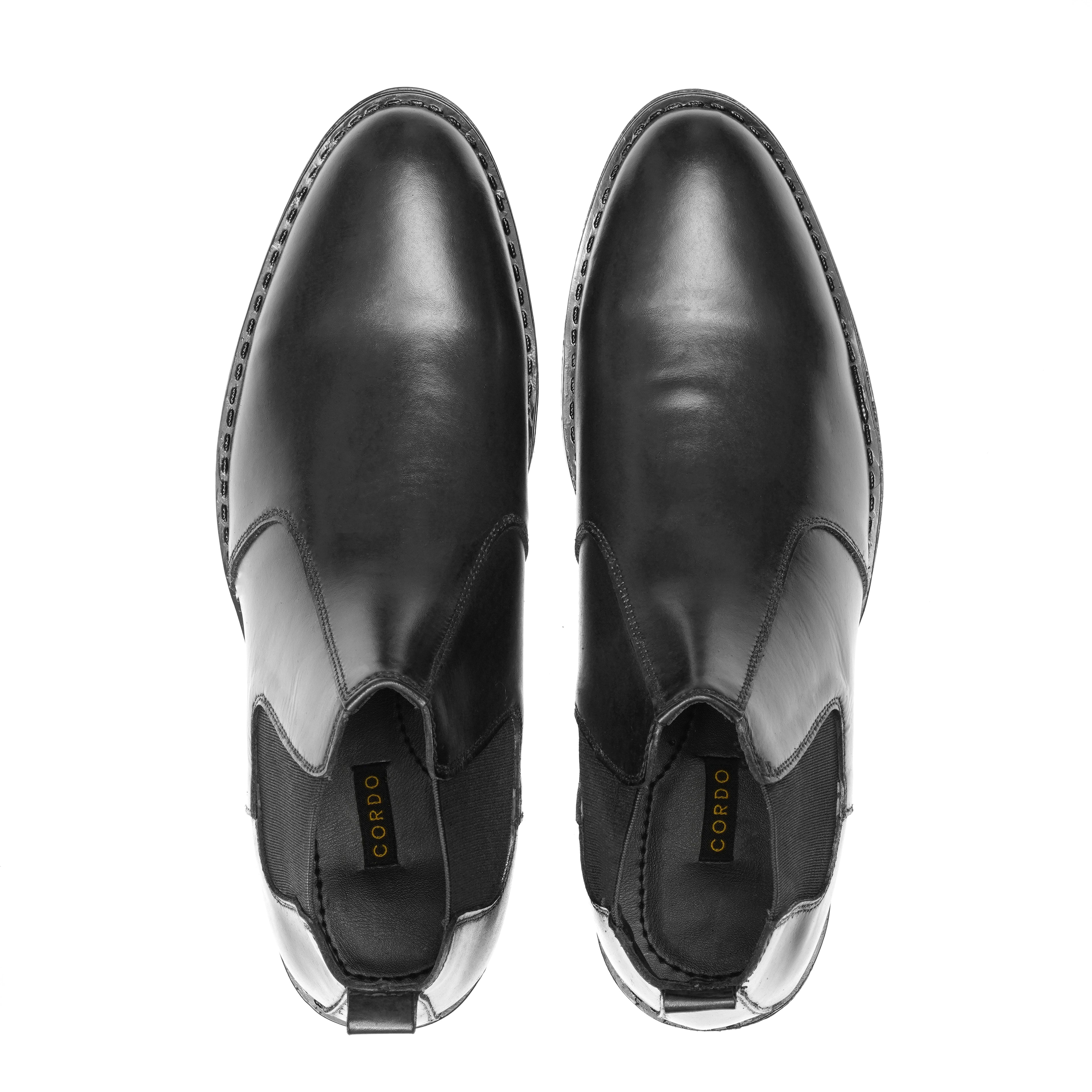 CS-03 Black Cow Leather Chelsea Boot