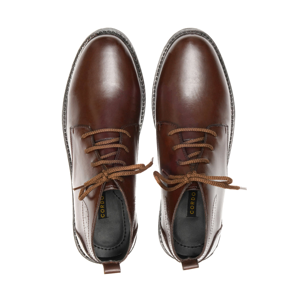 CS-04 Brown Cow Leather Chukka Laces Boot