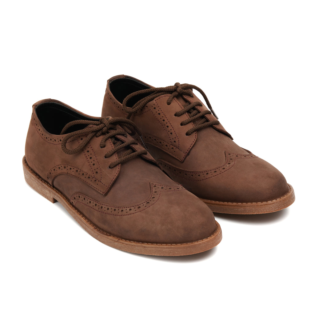 CS-08 Oily Brown Brogue Shoes Casual Style