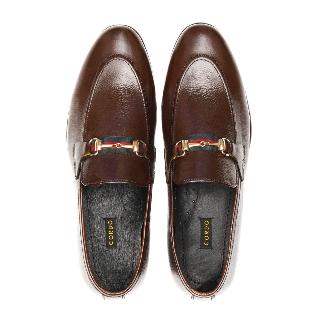 CS-06 Brown Gucci Strap Loafers