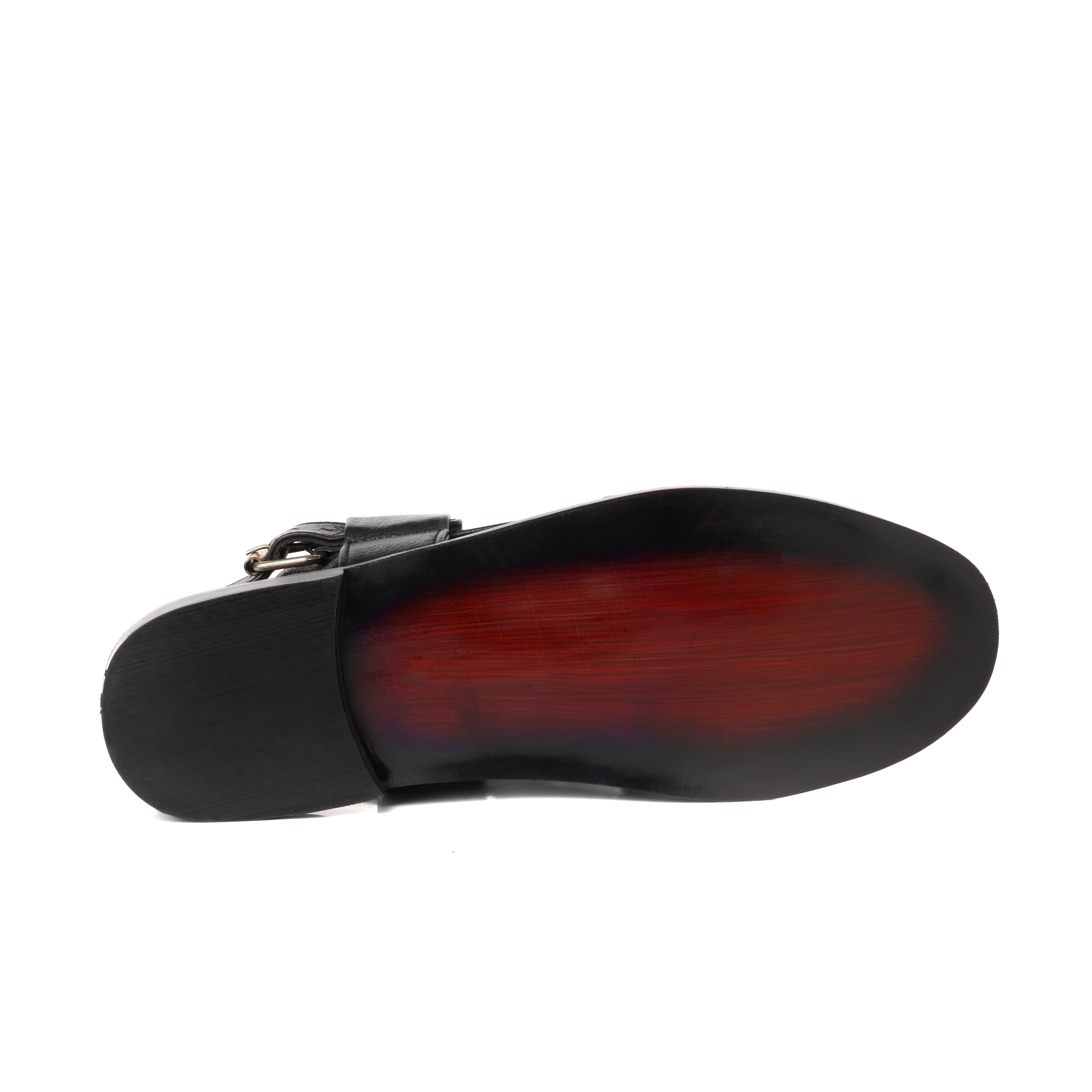 CS-15 Black Soft Grain Leather Peshaweri Chappal