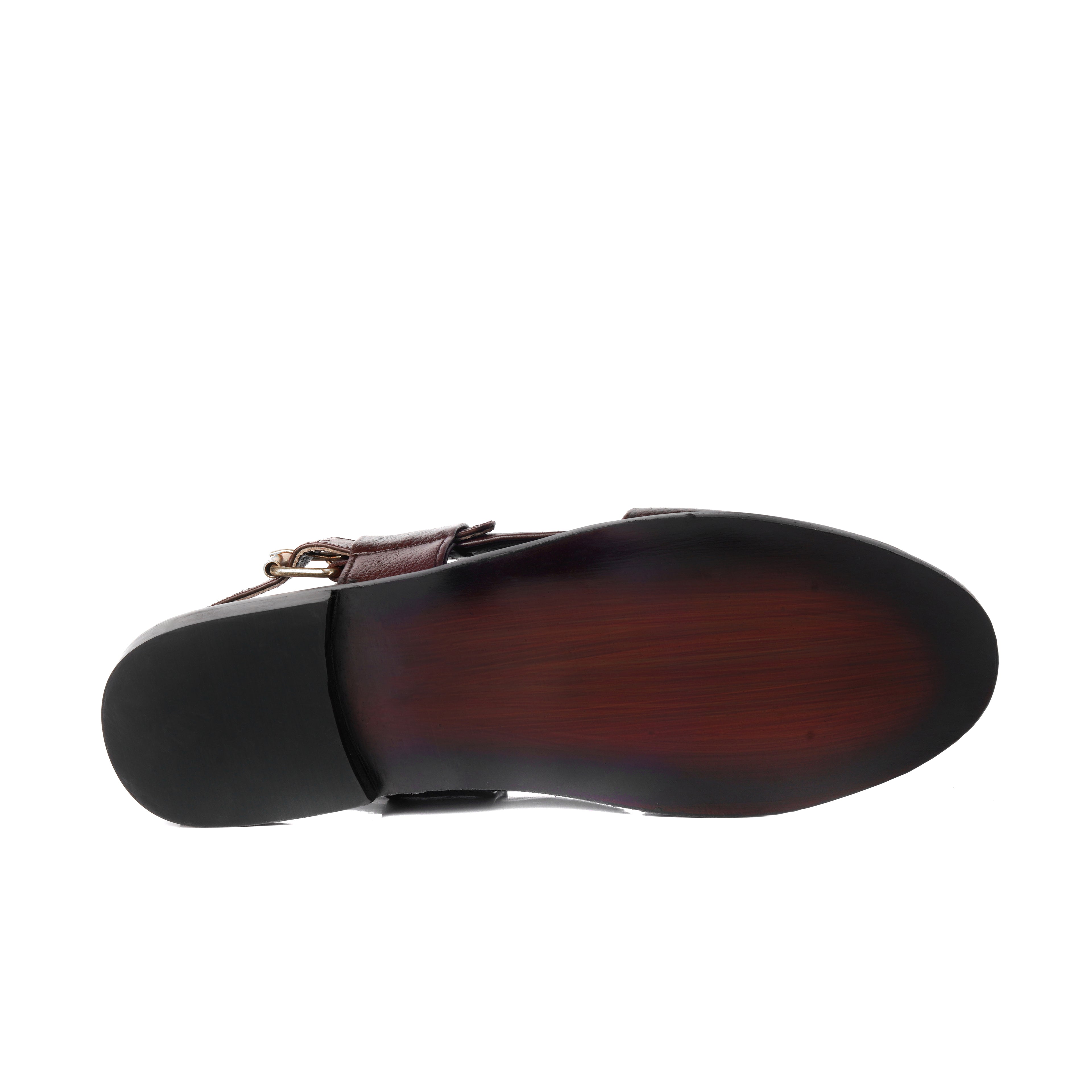 CS-15 Maroon Soft Grain Leather Peshawari Chappal