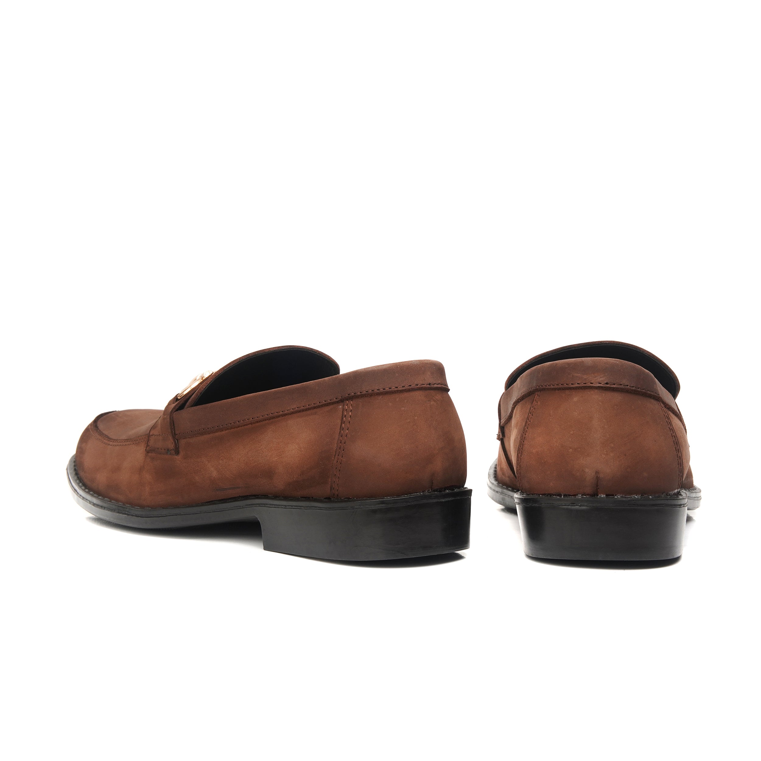 CS-07 Oily Brown Shaded Horsebit Style Loafers