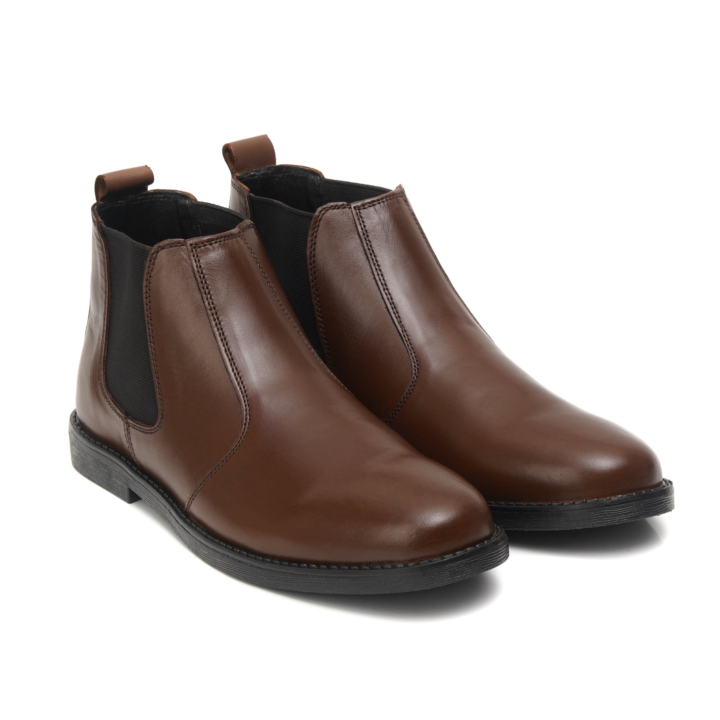 CS-10 Brown Cow Leather Chelsea Boots