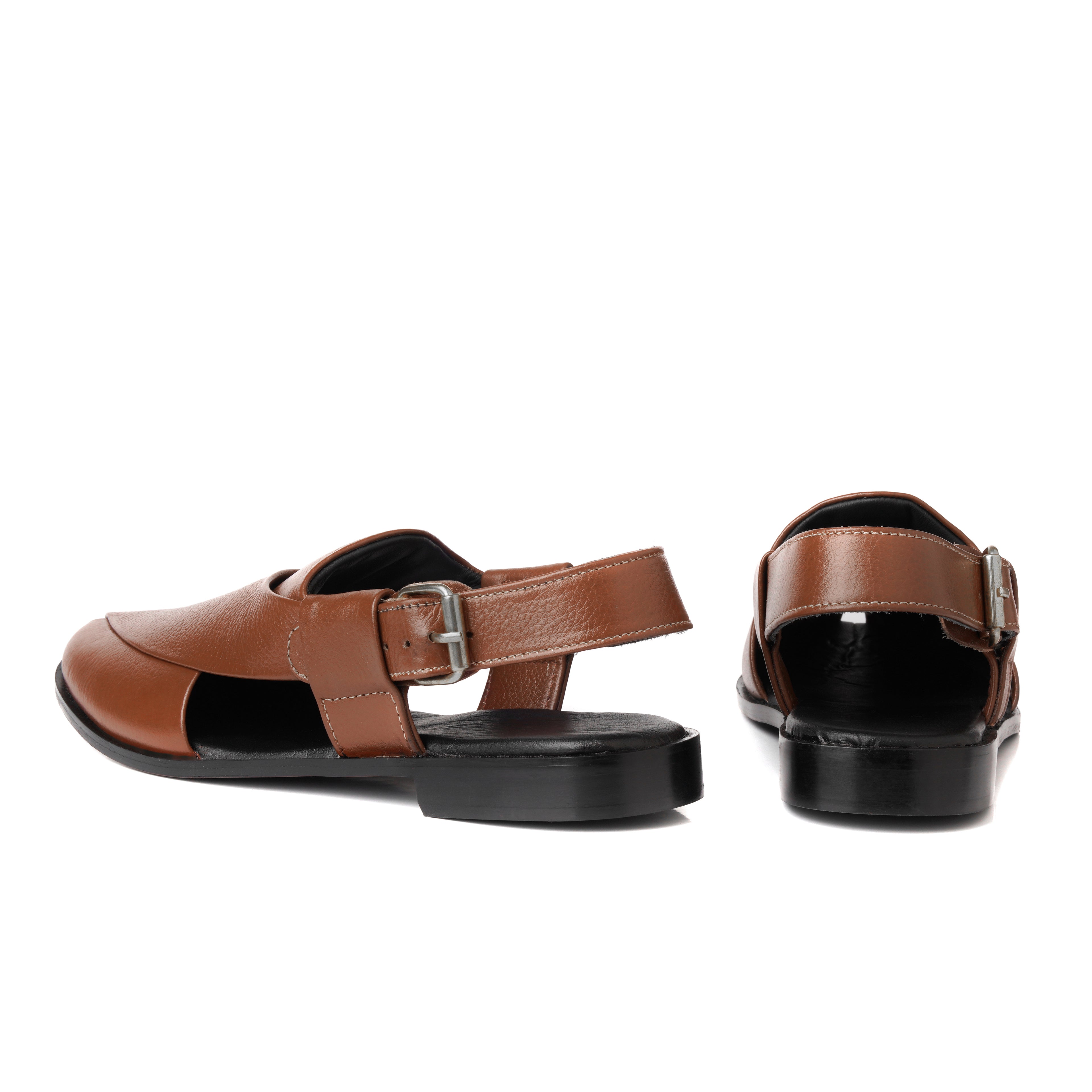CS-15 Tan Soft Grain Cow Leather Peshaweri Chappal