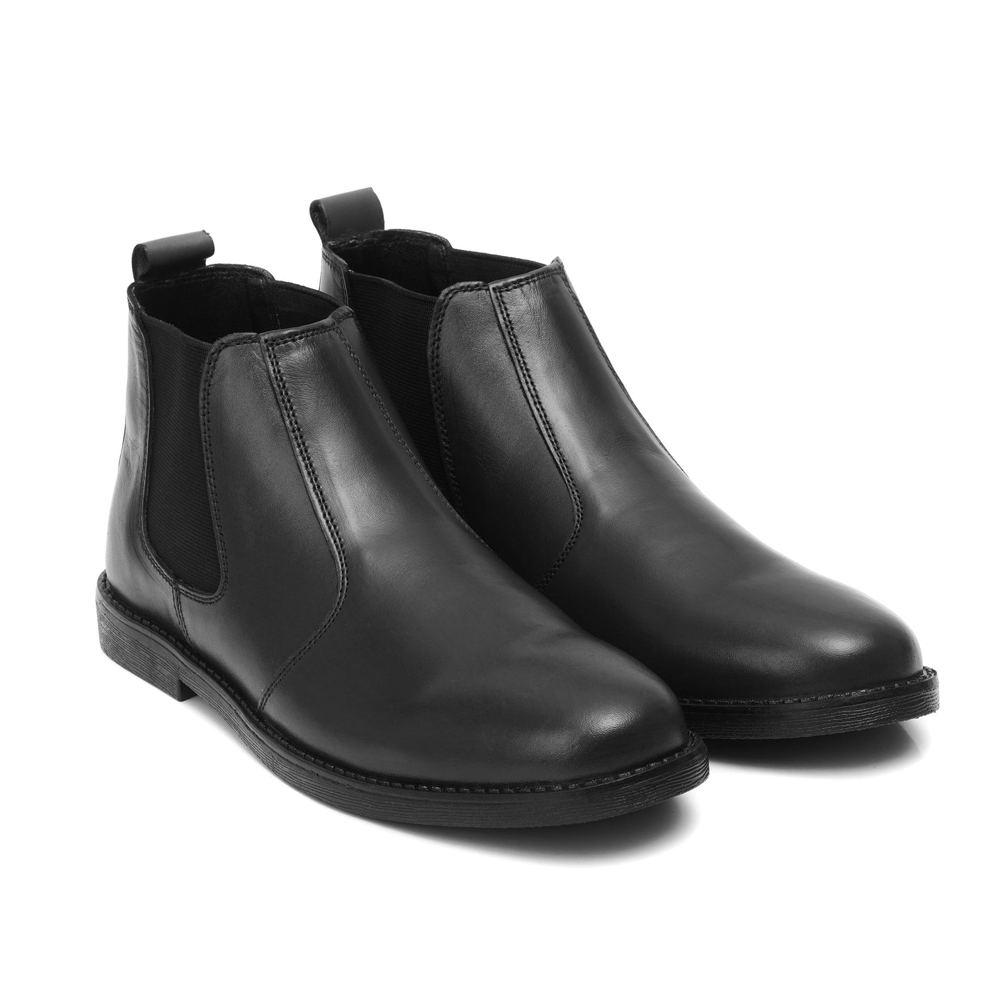 CS-10 Black Cow Leather Chelsea Boots