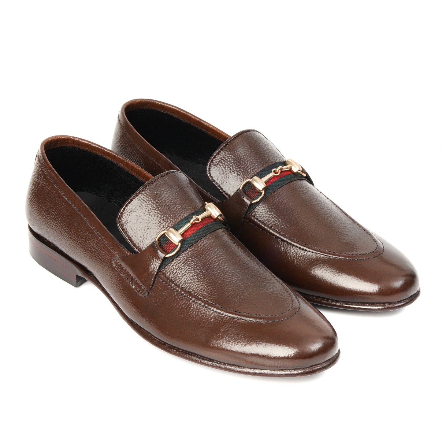 CS006- Brown Gucci Strap Loafers