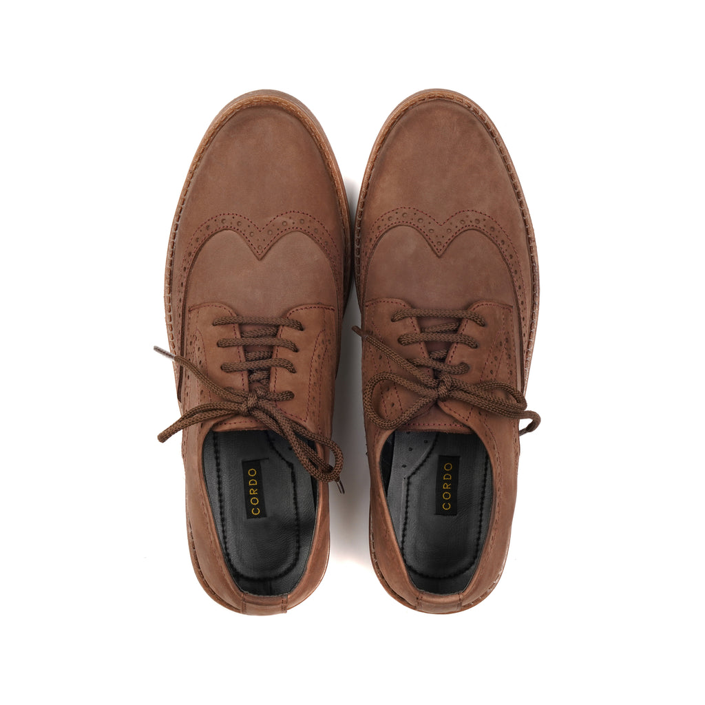 CS-08 Oily Brown Brogue Shoes Casual Style