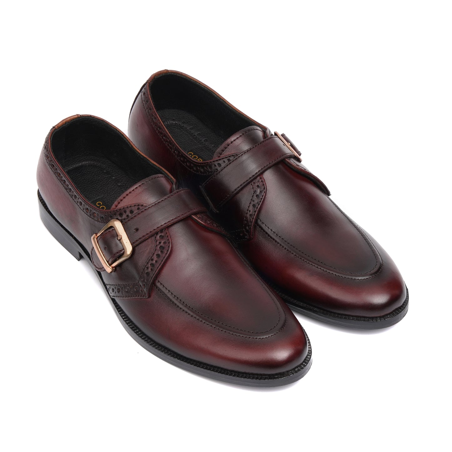 CS-17 Maroon Two Tone Brogue Formal Loafer Style