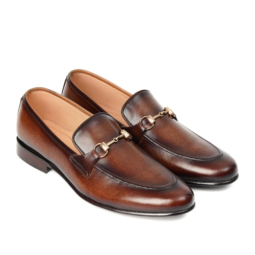 CS-01 Brown Patina Cow Leather Loafers