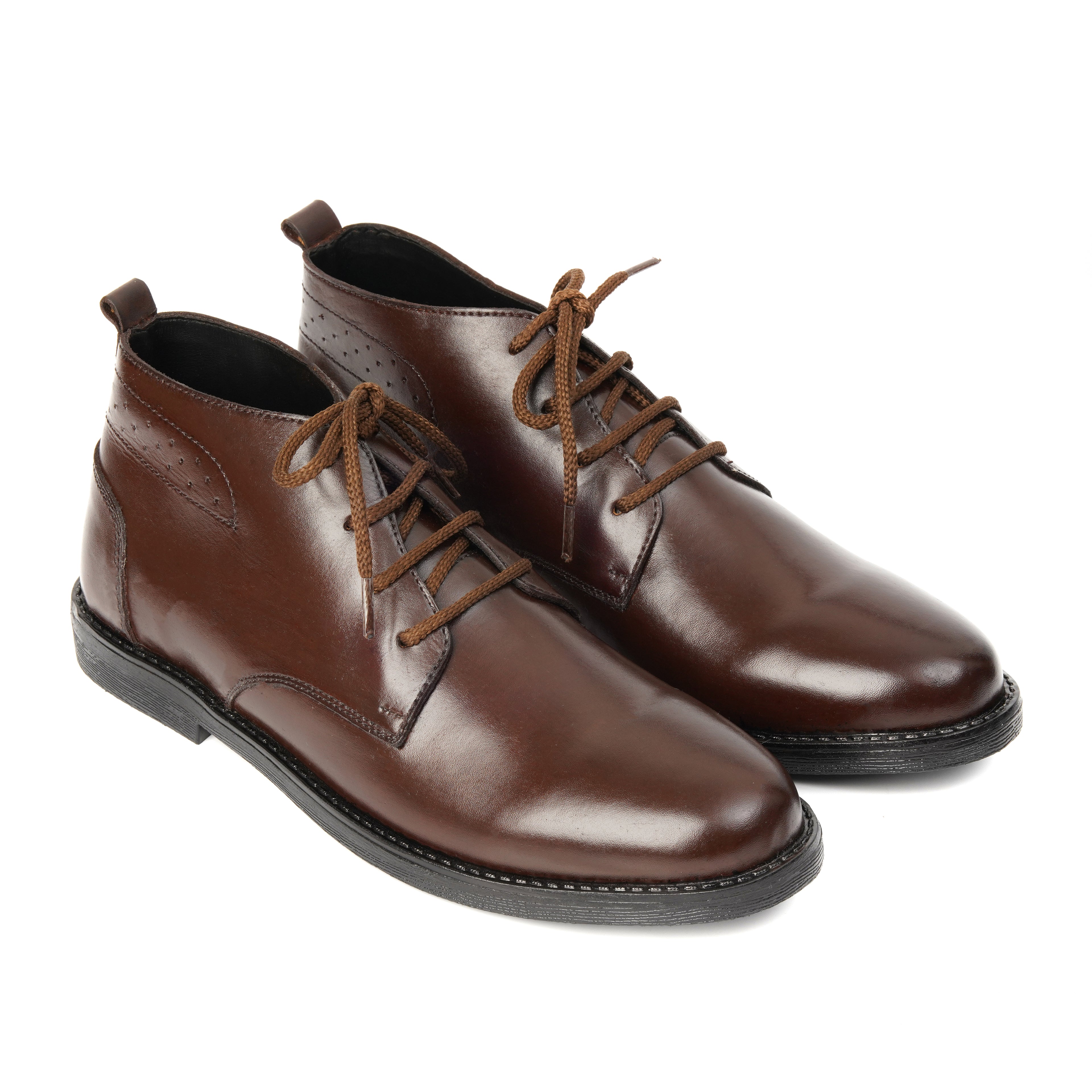 CS-04 Brown Cow Leather Chukka Laces Boot