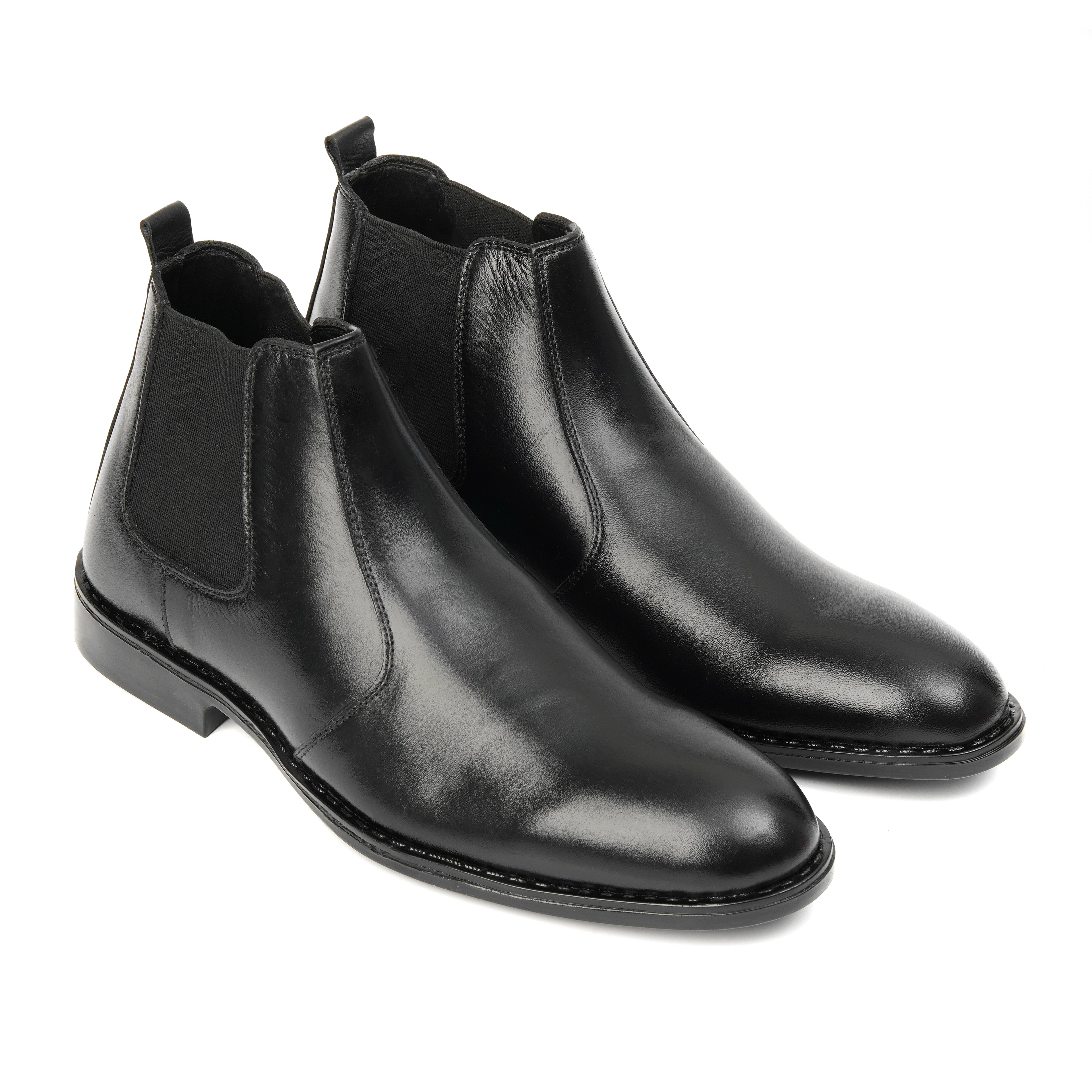 CS-03 Black Cow Leather Chelsea Boot