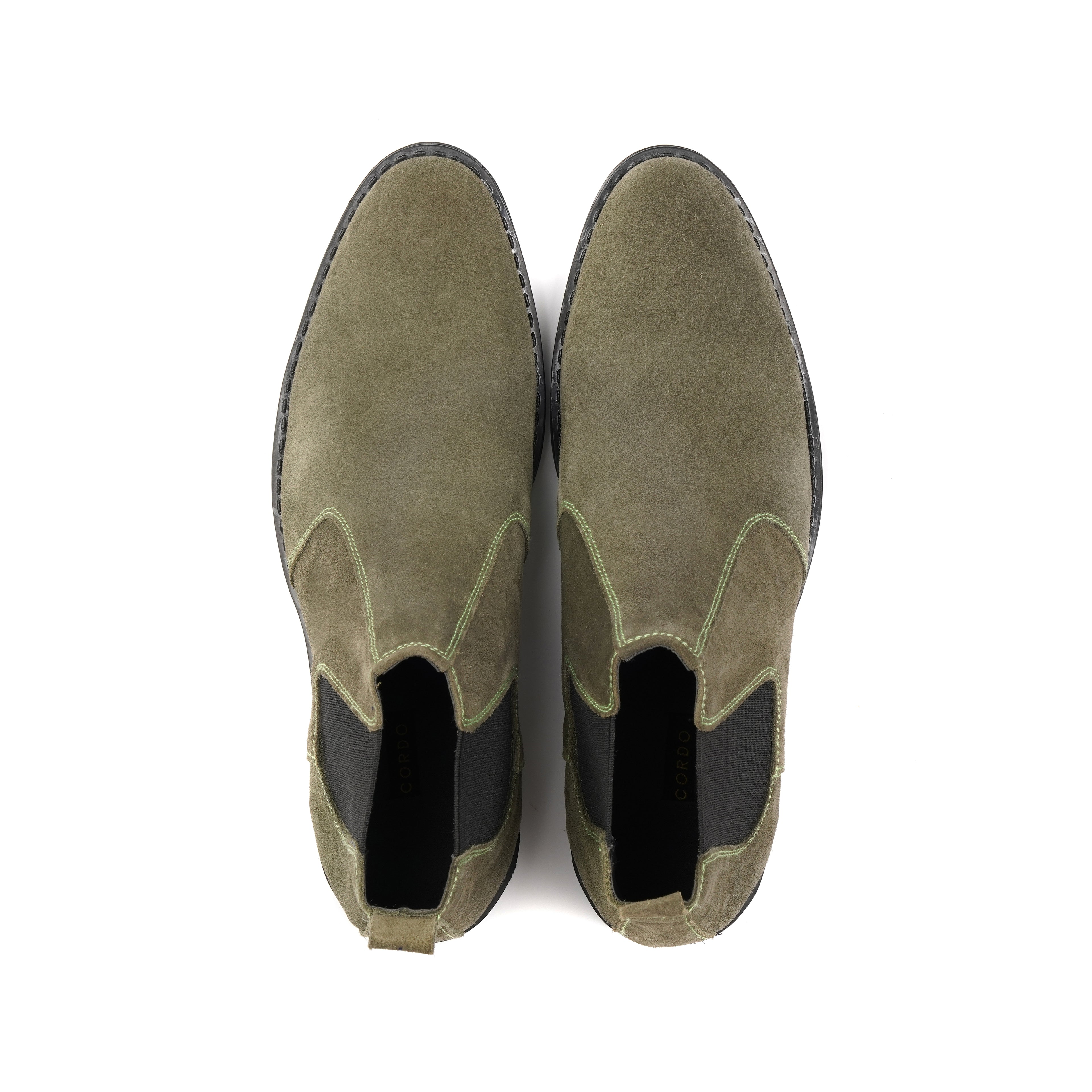 CS-03 Olive Cow Suede Chelsea Boot