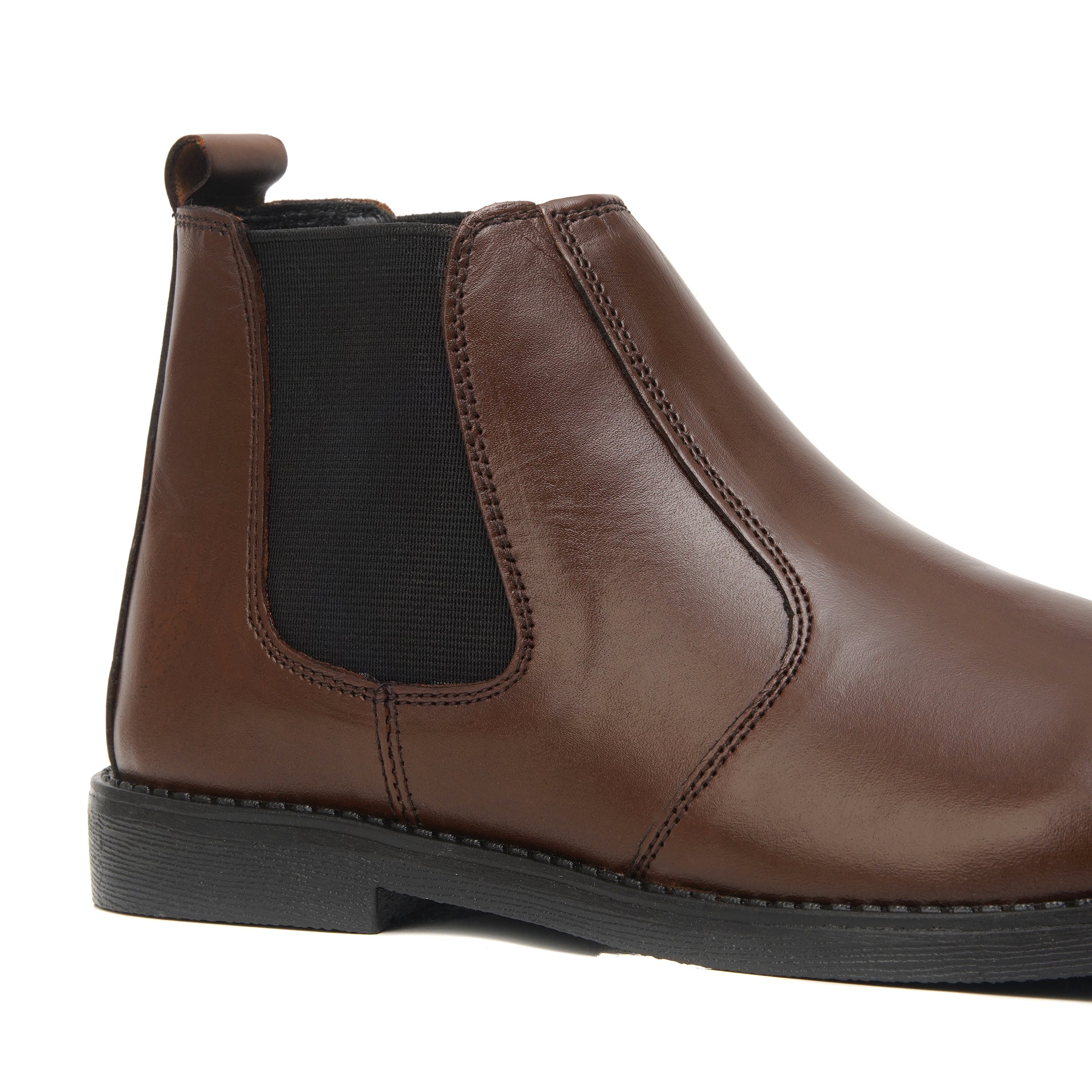 CS-10 Brown Cow Leather Chelsea Boots