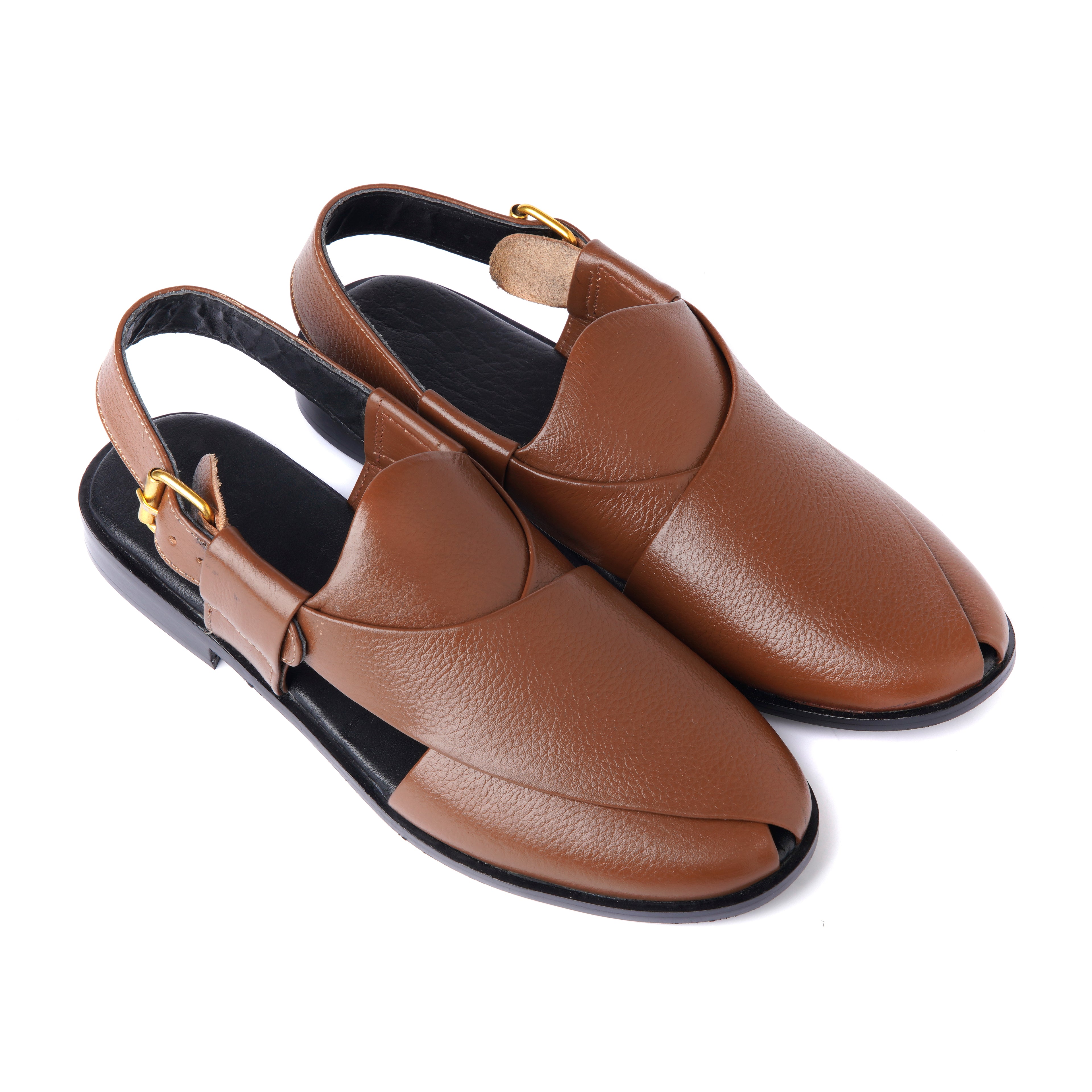 CS-15 Tan Soft Grain Cow Leather Peshaweri Chappal