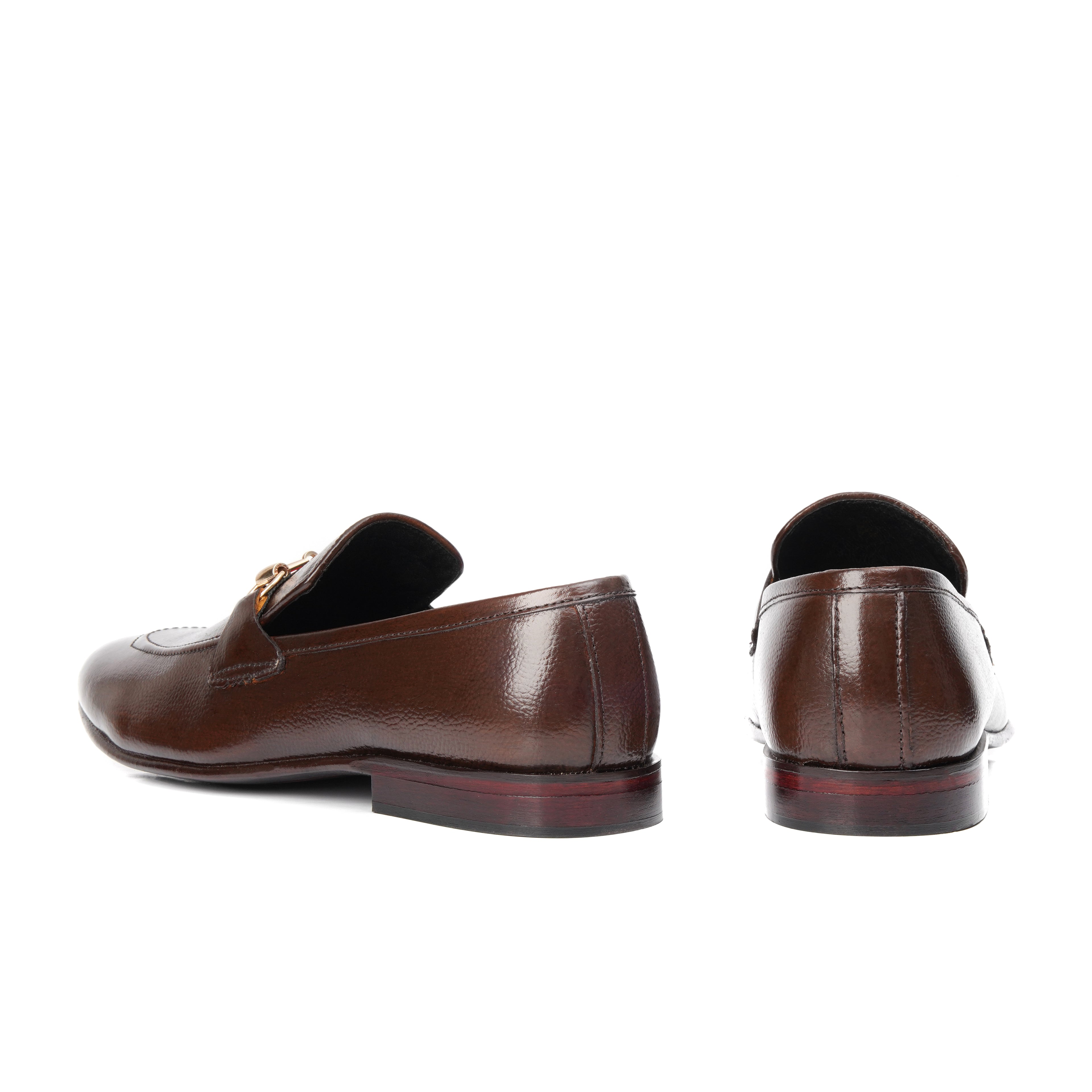 CS-06 Brown Gucci Strap Loafers