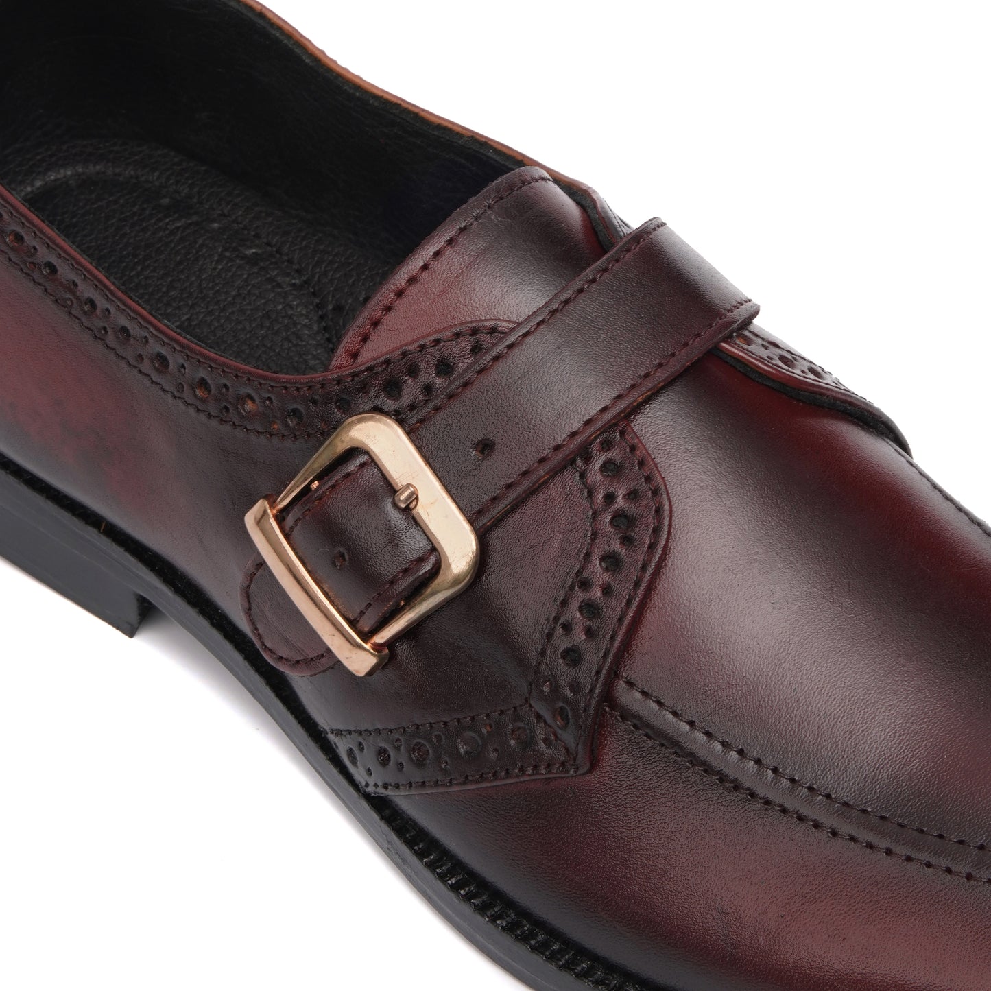 CS-17 Maroon Two Tone Brogue Formal Loafer Style